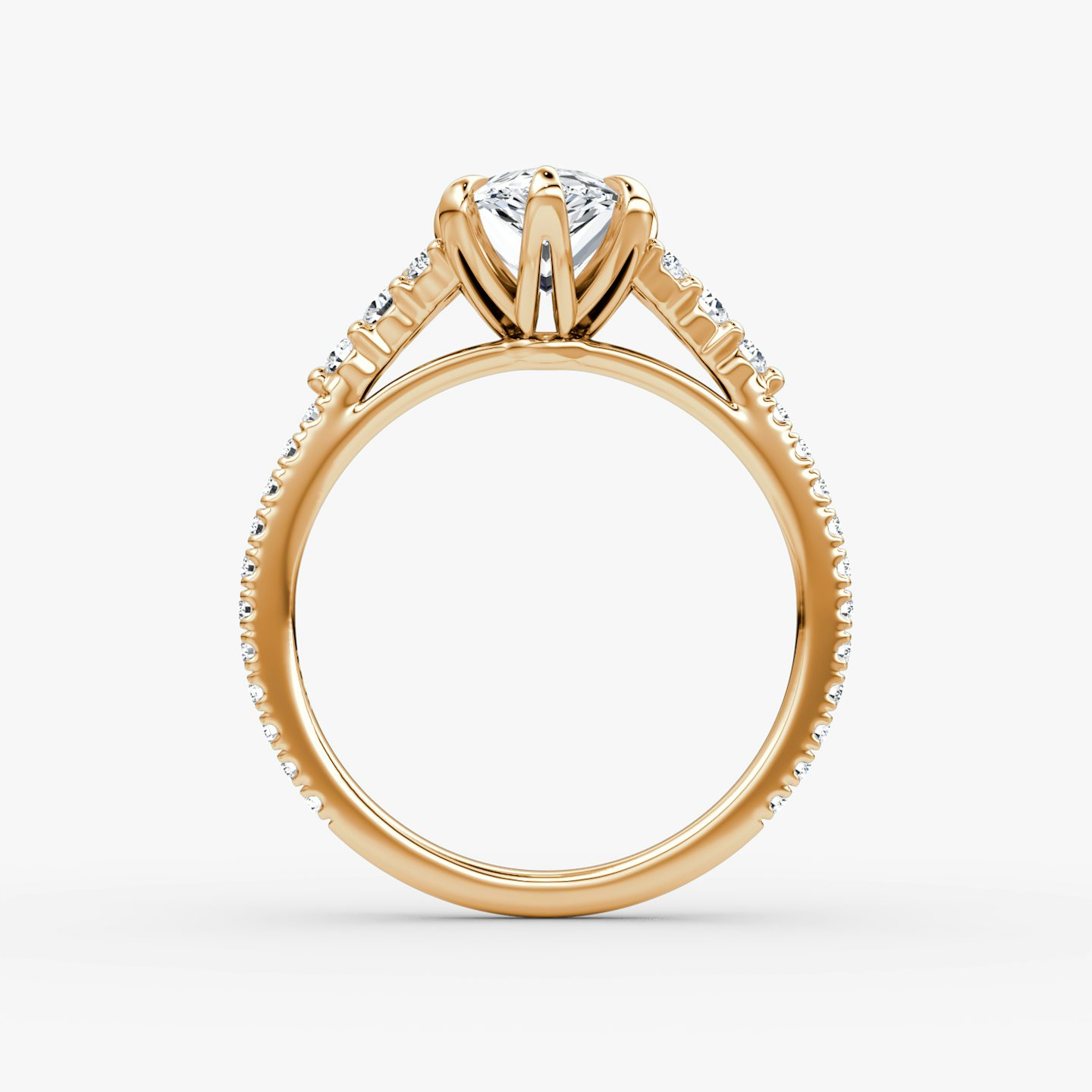 The Round Cluster Heirloom | Pear | 14k | Rose Gold | bandAccent: Pavé | diamondOrientation: vertical | caratWeight: other