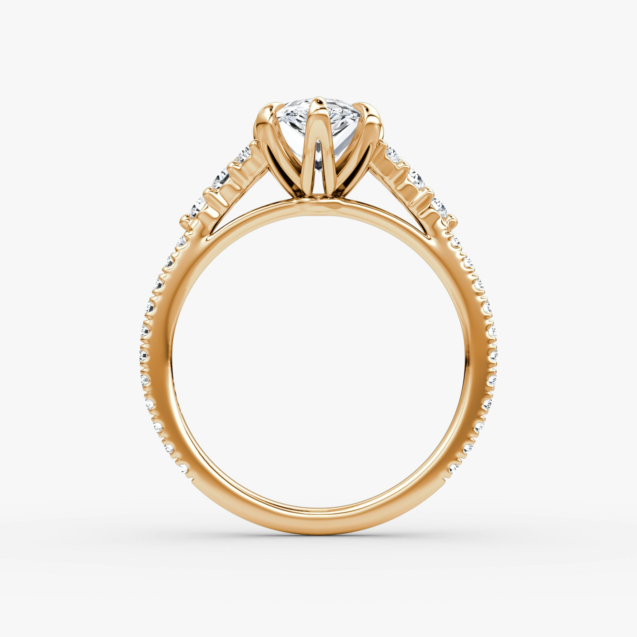 The Round Cluster Heirloom | Tropfen | 14k | Roségold | bandAccent: Mit Pavé-Besatz | diamondOrientation: vertical | caratWeight: other