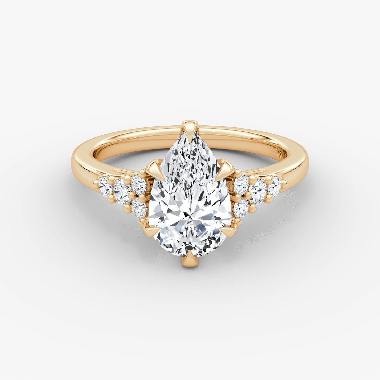 The Round Cluster Heirloom | Pear | 14k | Rose Gold | bandAccent: Plain | diamondOrientation: vertical | caratWeight: other