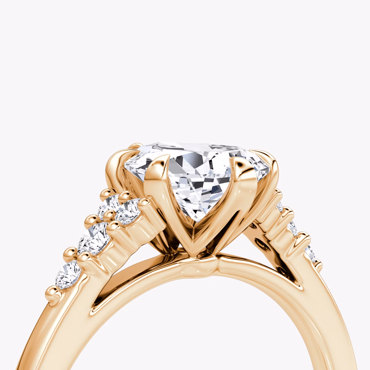 The Round Cluster Heirloom | Pear | 14k | Rose Gold | bandAccent: Plain | diamondOrientation: vertical | caratWeight: other