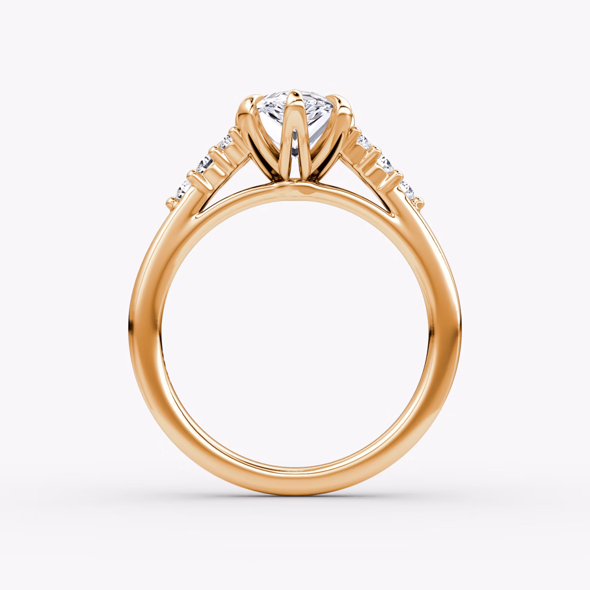 The Round Cluster Heirloom | Pear | 14k | Rose Gold | bandAccent: Plain | diamondOrientation: vertical | caratWeight: other