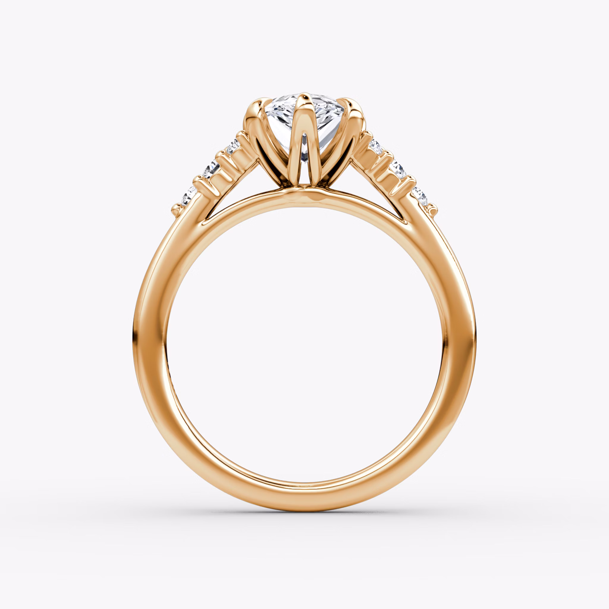 The Round Cluster Heirloom | Tropfen | 14k | Roségold | bandAccent: Ohne Pavé-Besatz | diamondOrientation: vertical | caratWeight: other