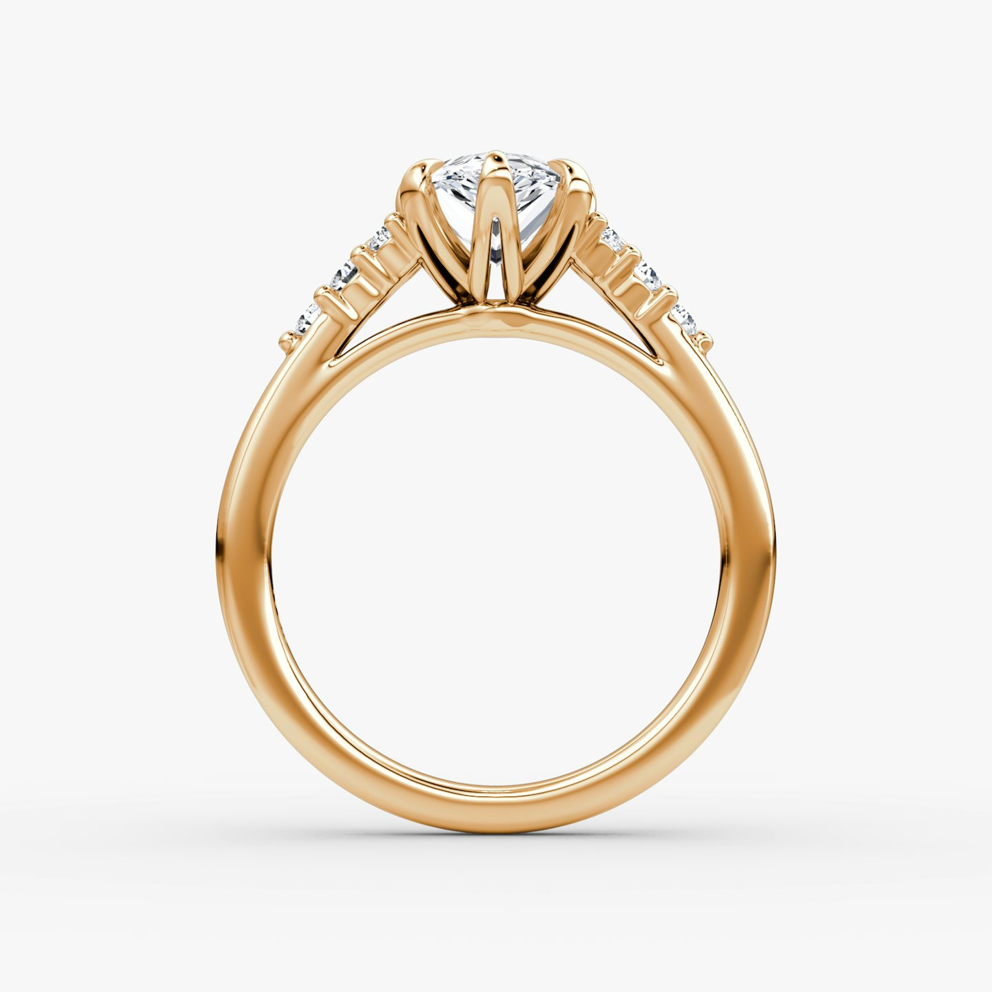 The Round Cluster Heirloom | Pear | 14k | Rose Gold | bandAccent: Plain | diamondOrientation: vertical | caratWeight: other