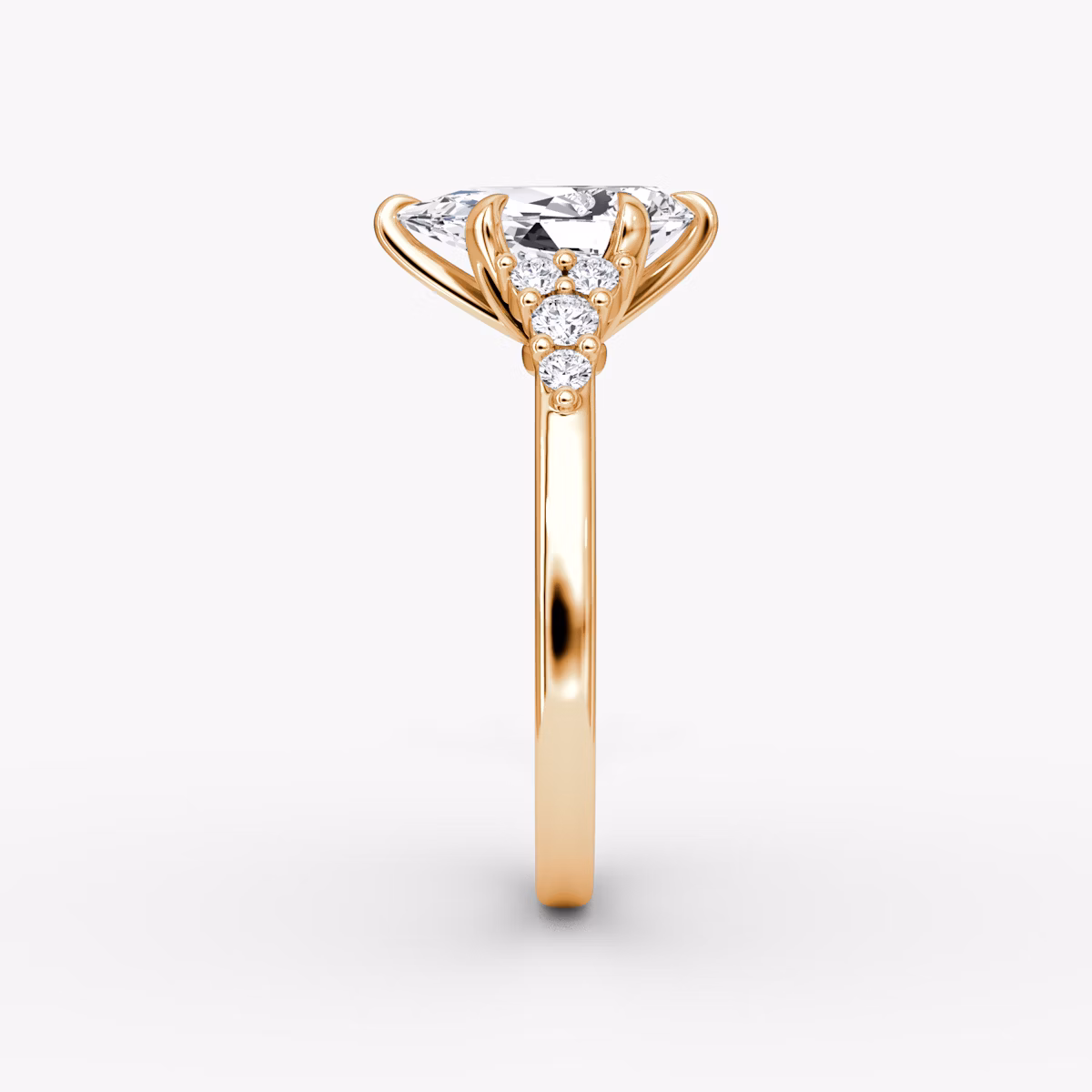 The Round Cluster Heirloom | Pear | 14k | Rose Gold | bandAccent: Plain | diamondOrientation: vertical | caratWeight: other