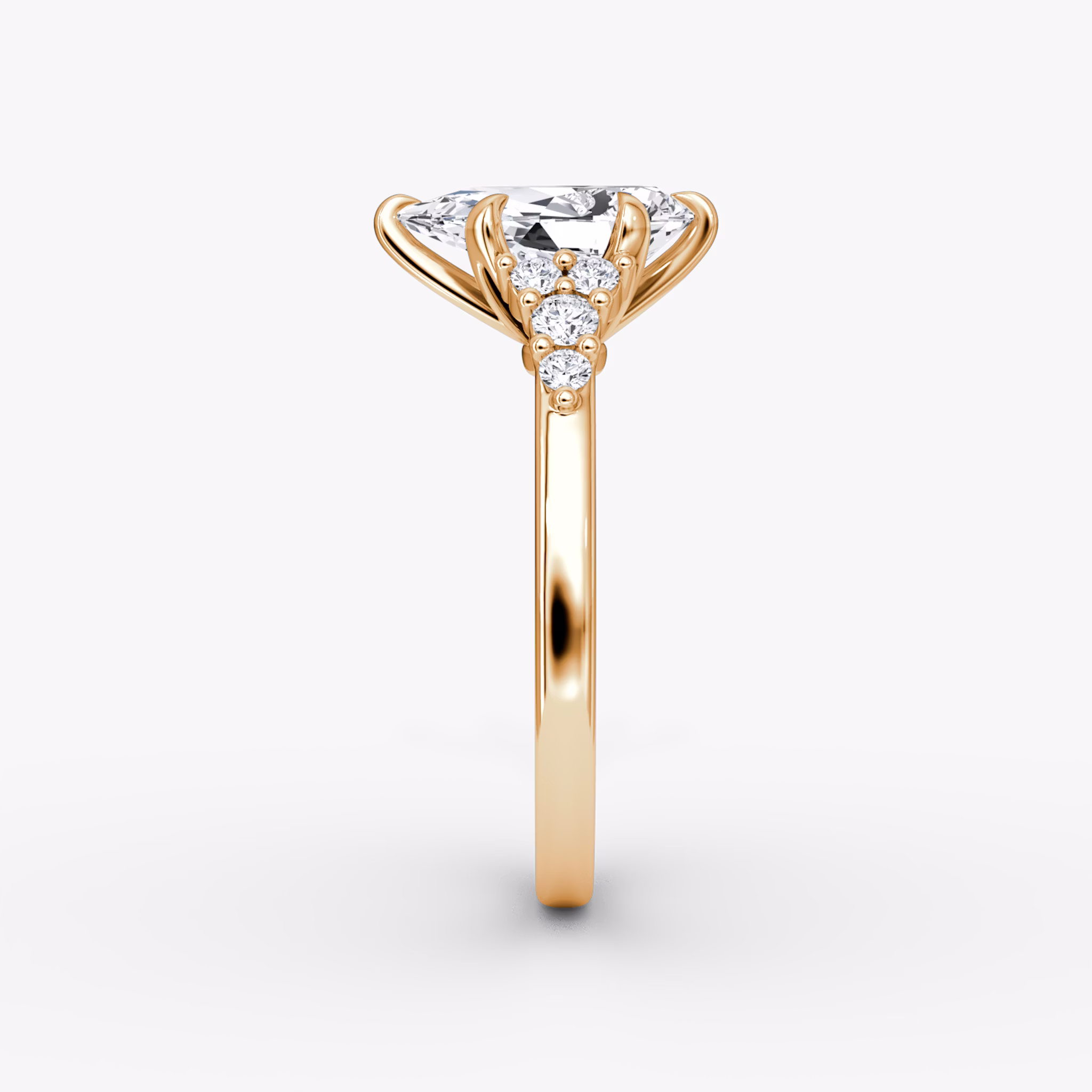 The Round Cluster Heirloom | Tropfen | 14k | Roségold | bandAccent: Ohne Pavé-Besatz | diamondOrientation: vertical | caratWeight: other