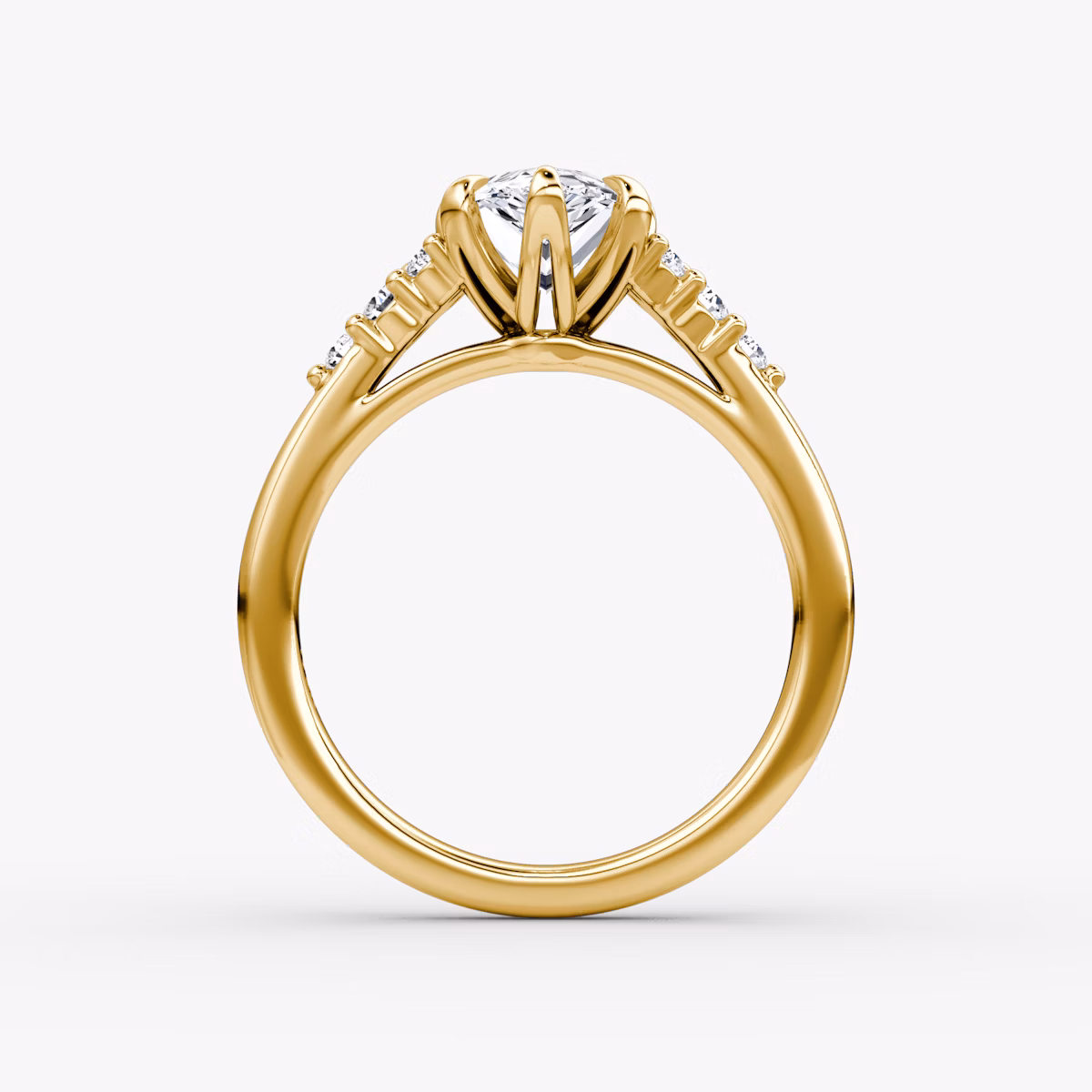 The Round Cluster Heirloom | Pear | 18k | Yellow Gold | bandAccent: Plain | diamondOrientation: vertical | caratWeight: other