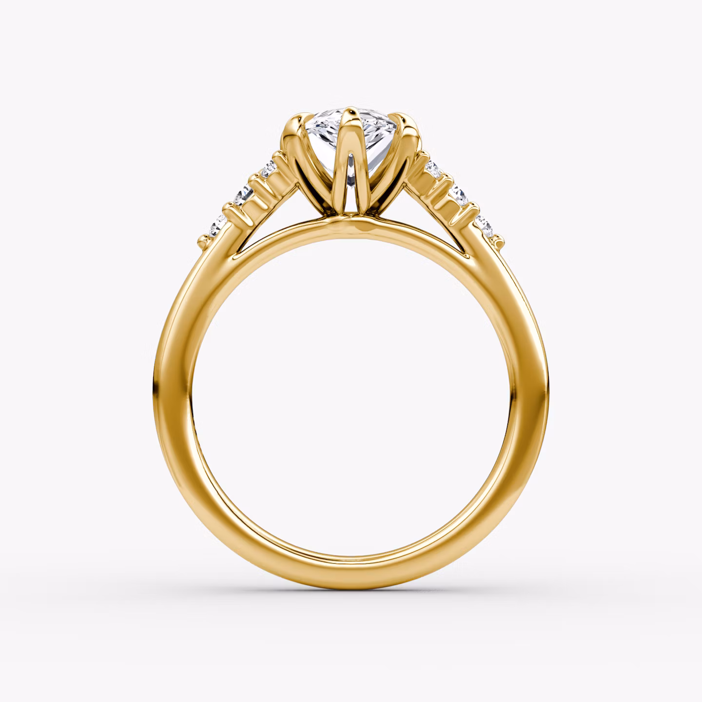 The Round Cluster Heirloom | Pear | 18k | Yellow Gold | bandAccent: Plain | diamondOrientation: vertical | caratWeight: other