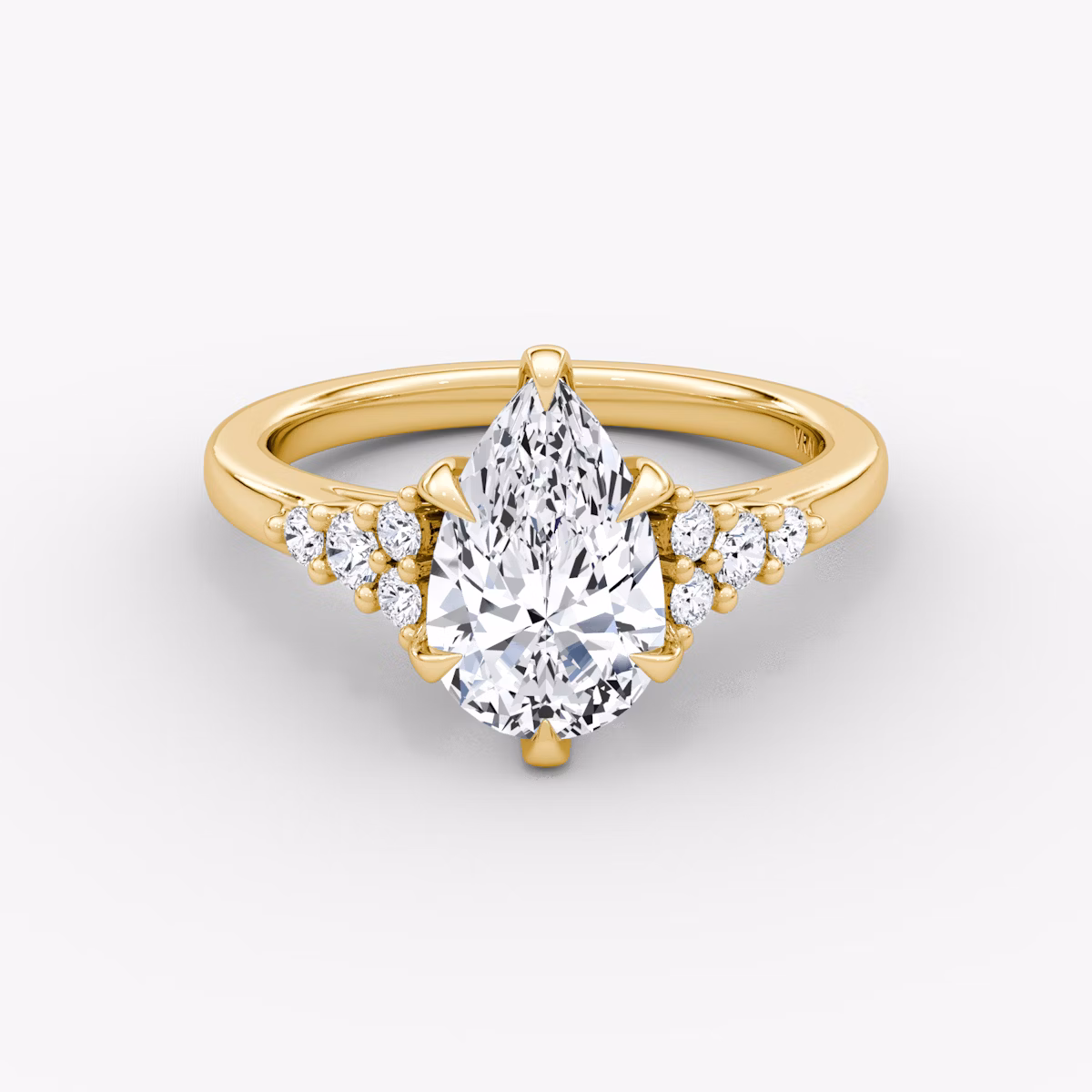 The Round Cluster Heirloom | Pear | 18k | Yellow Gold | bandAccent: Plain | diamondOrientation: vertical | caratWeight: other