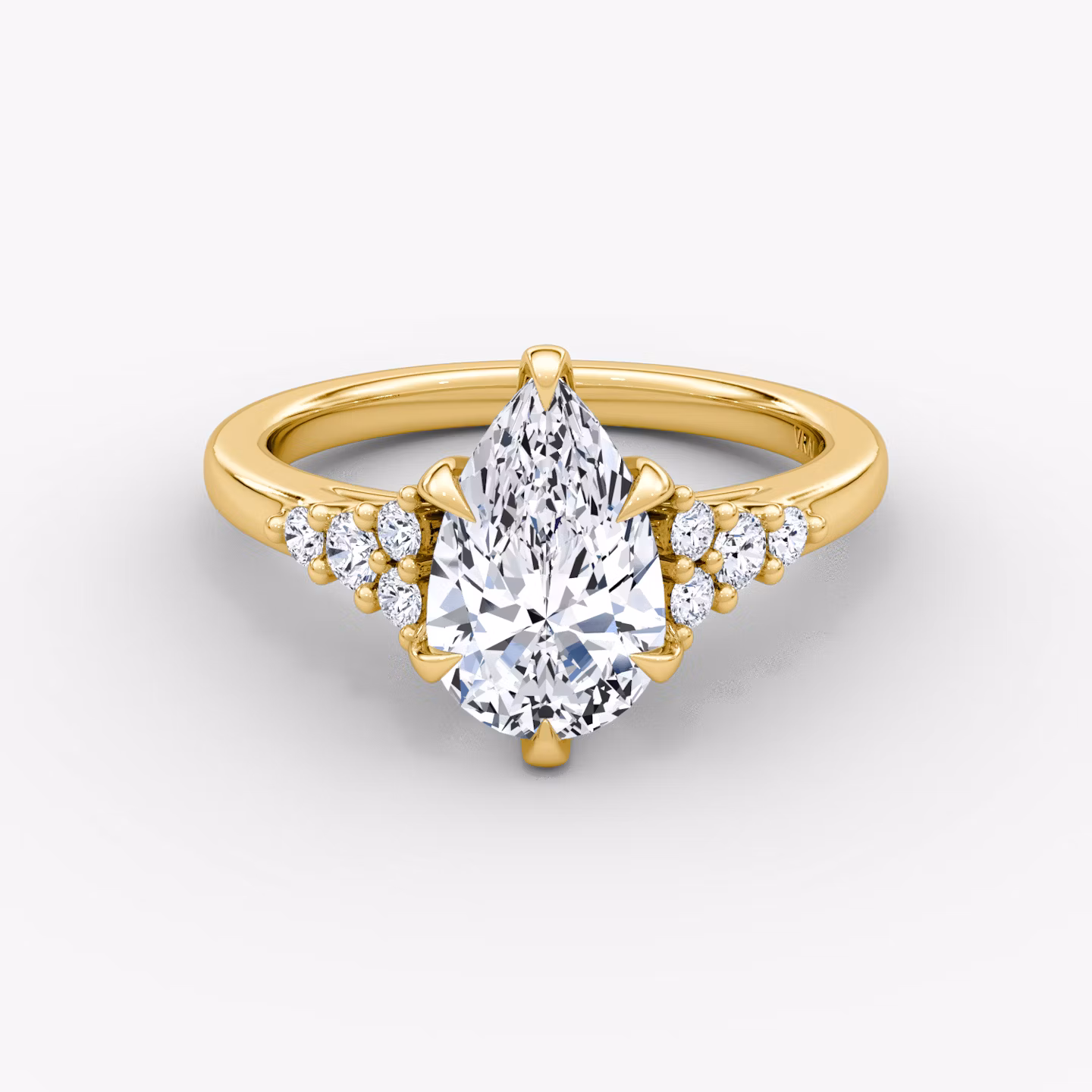 The Round Cluster Heirloom Pear | Yellow Gold