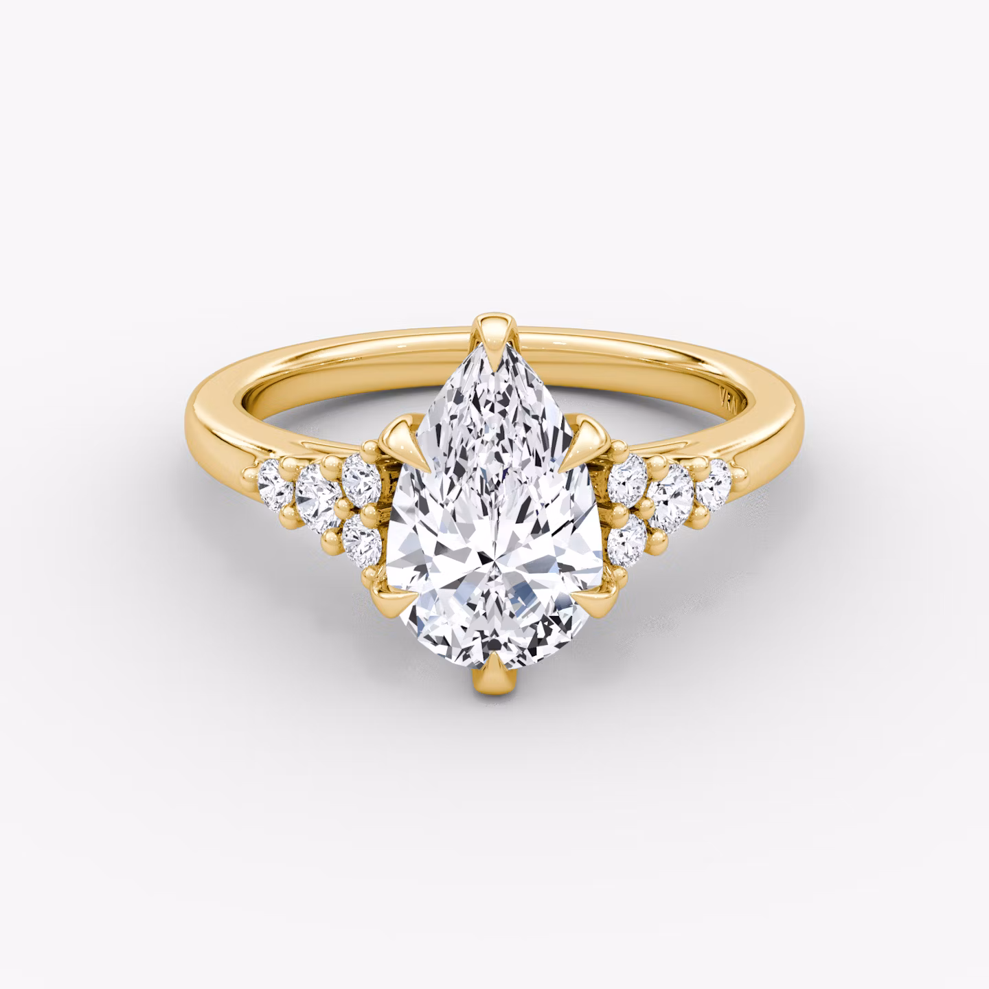 The Round Cluster Heirloom | Pear | 18k | Yellow Gold | bandAccent: Plain | diamondOrientation: vertical | caratWeight: other