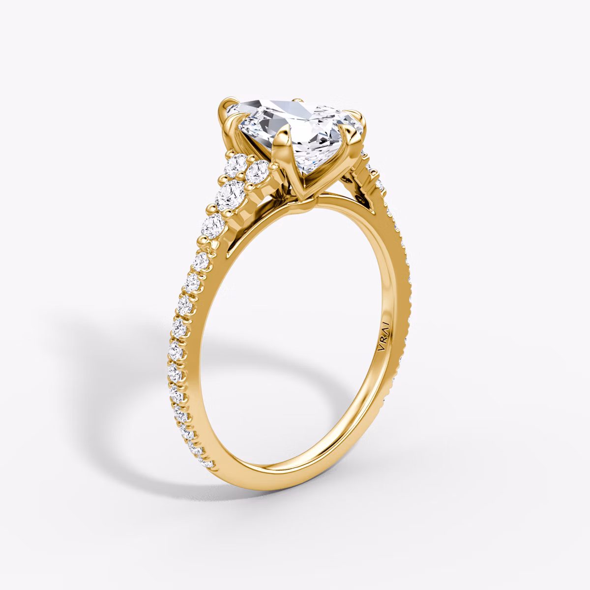 The Round Cluster Heirloom | Pear | 18k | Yellow Gold | bandAccent: Pavé | diamondOrientation: vertical | caratWeight: other