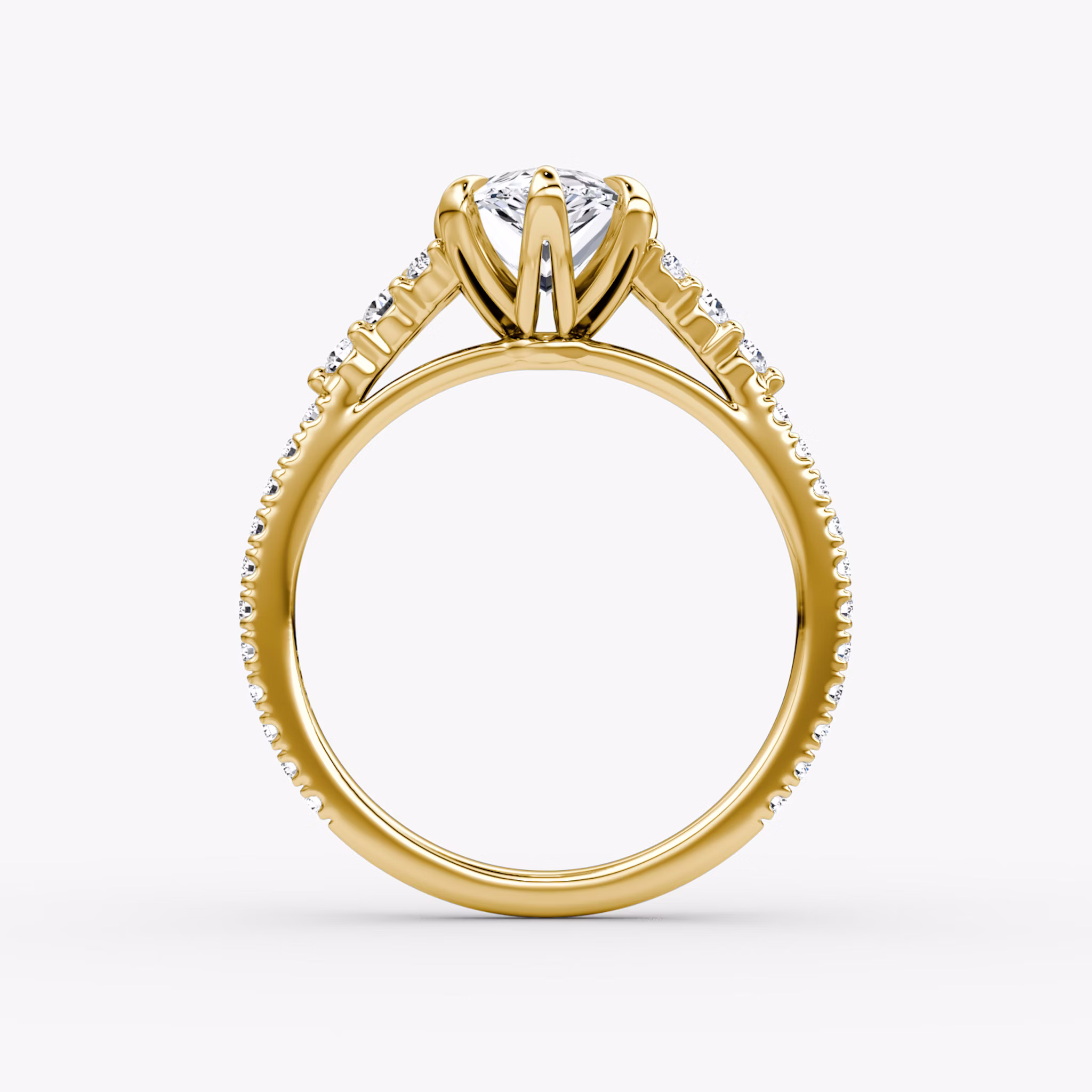 The Round Cluster Heirloom | Tropfen | 18k | Gelbgold | bandAccent: Mit Pavé-Besatz | diamondOrientation: vertical | caratWeight: other