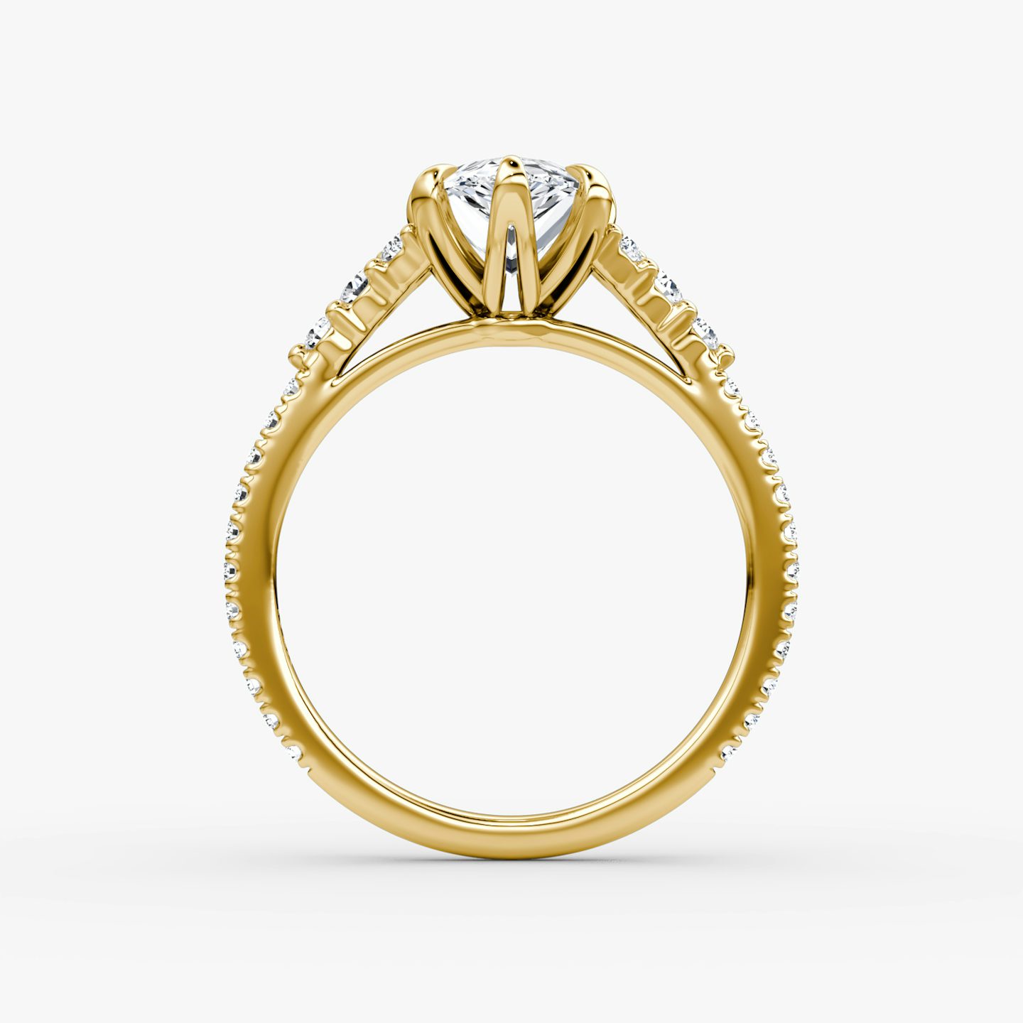The Round Cluster Heirloom | Pear | 18k | Yellow Gold | bandAccent: Pavé | diamondOrientation: vertical | caratWeight: other