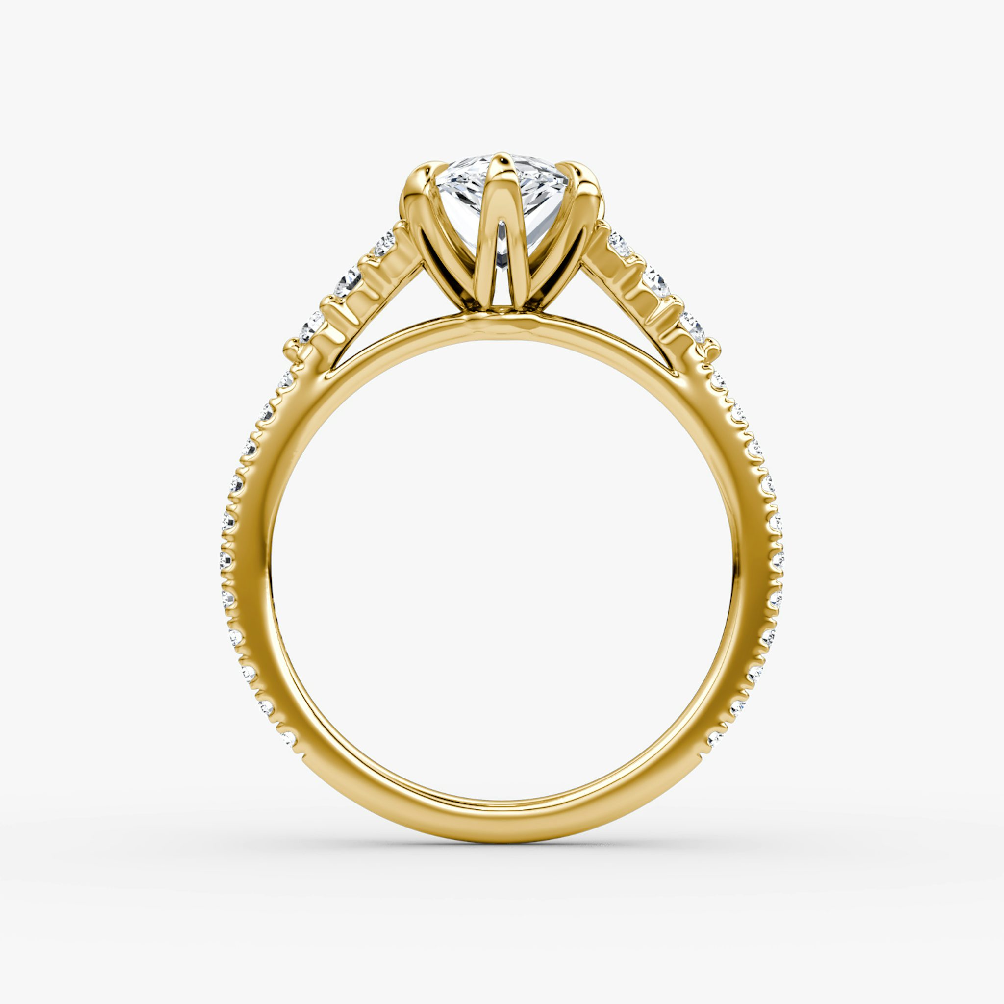The Round Cluster Heirloom | Tropfen | 18k | Gelbgold | bandAccent: Mit Pavé-Besatz | diamondOrientation: vertical | caratWeight: other