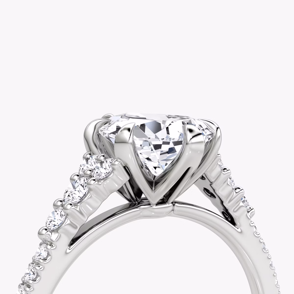The Round Cluster Heirloom | Pear | 18k | White Gold | bandAccent: Pavé | diamondOrientation: vertical | caratWeight: other