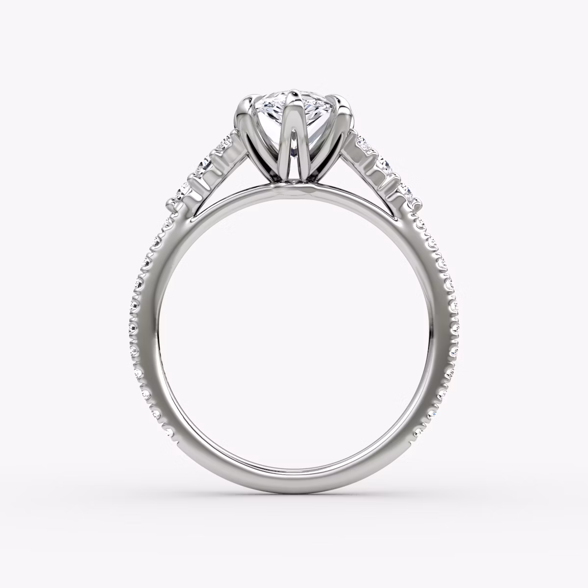 The Round Cluster Heirloom | Pear | 18k | White Gold | bandAccent: Pavé | diamondOrientation: vertical | caratWeight: other