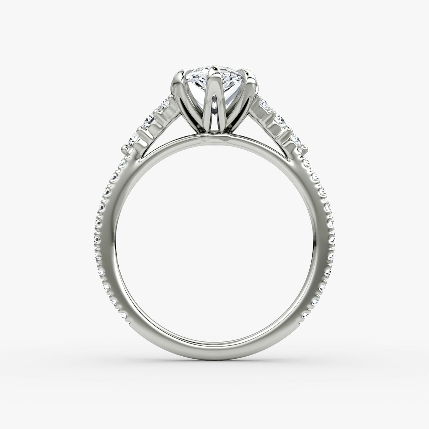 The Round Cluster Heirloom | Pear | 18k | White Gold | bandAccent: Pavé | diamondOrientation: vertical | caratWeight: other