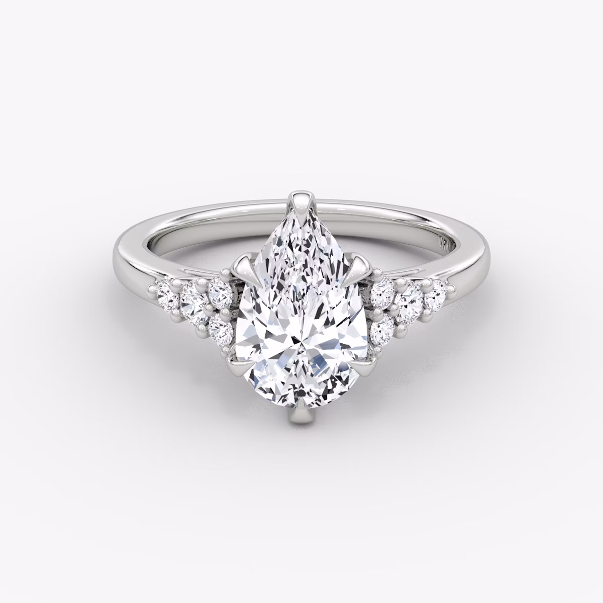 The Round Cluster Heirloom | Pear | Platinum | bandAccent: Plain | diamondOrientation: vertical | caratWeight: other
