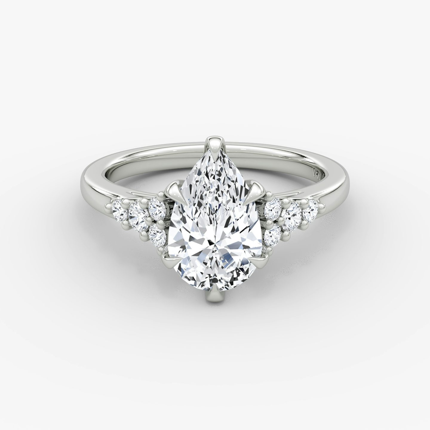 The Round Cluster Heirloom | Pear | Platinum | bandAccent: Plain | diamondOrientation: vertical | caratWeight: other