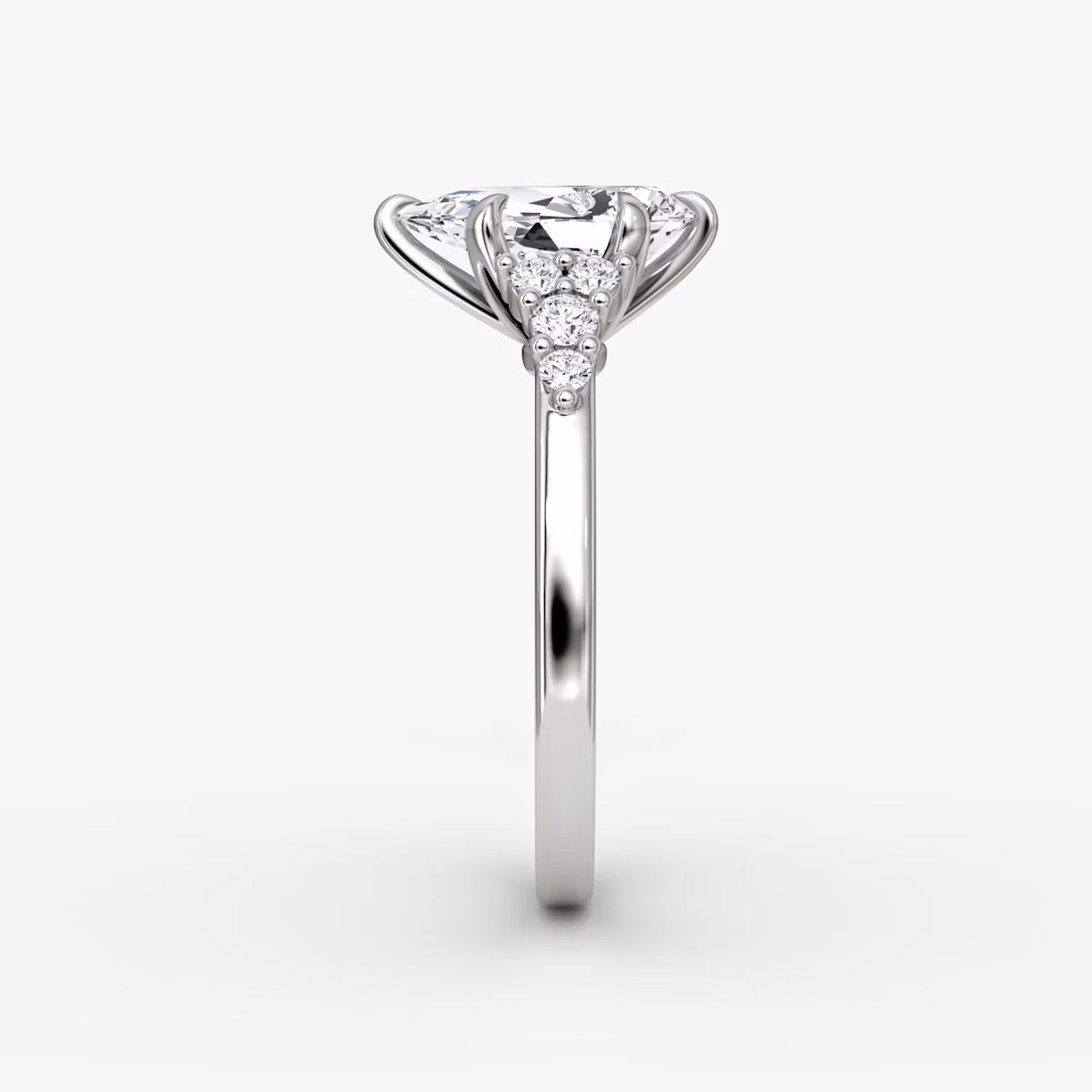 The Round Cluster Heirloom | Pear | Platinum | bandAccent: Plain | diamondOrientation: vertical | caratWeight: other