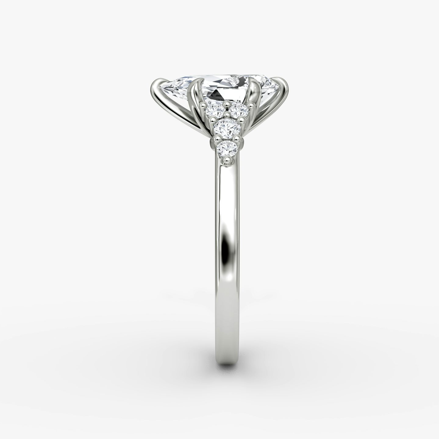 The Round Cluster Heirloom | Pear | Platinum | bandAccent: Plain | diamondOrientation: vertical | caratWeight: other