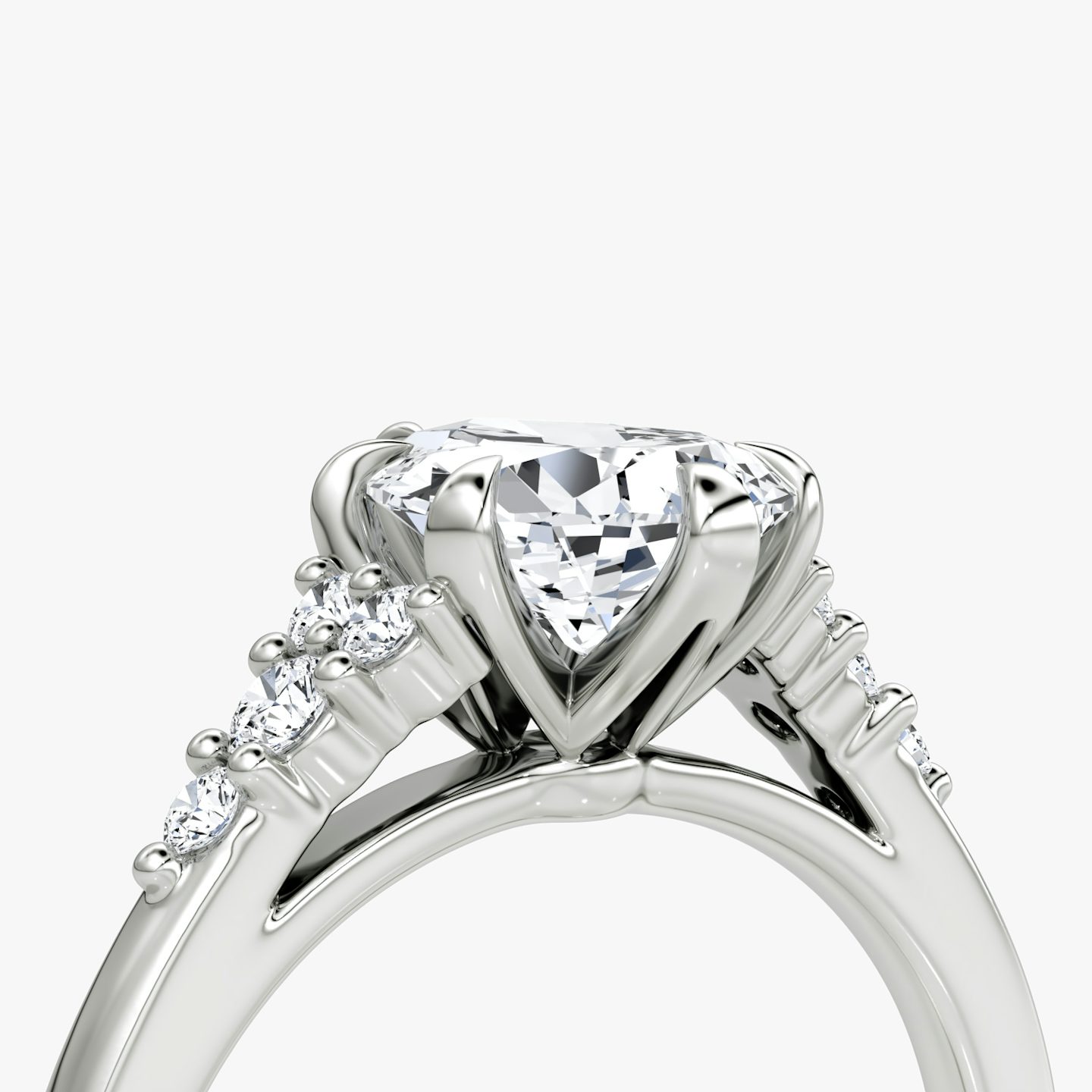 The Round Cluster Heirloom | Pear | Platinum | bandAccent: Plain | diamondOrientation: vertical | caratWeight: other