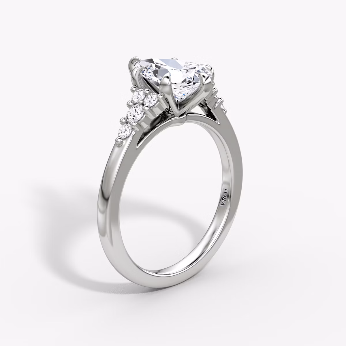 The Round Cluster Heirloom | Pear | Platinum | bandAccent: Plain | diamondOrientation: vertical | caratWeight: other