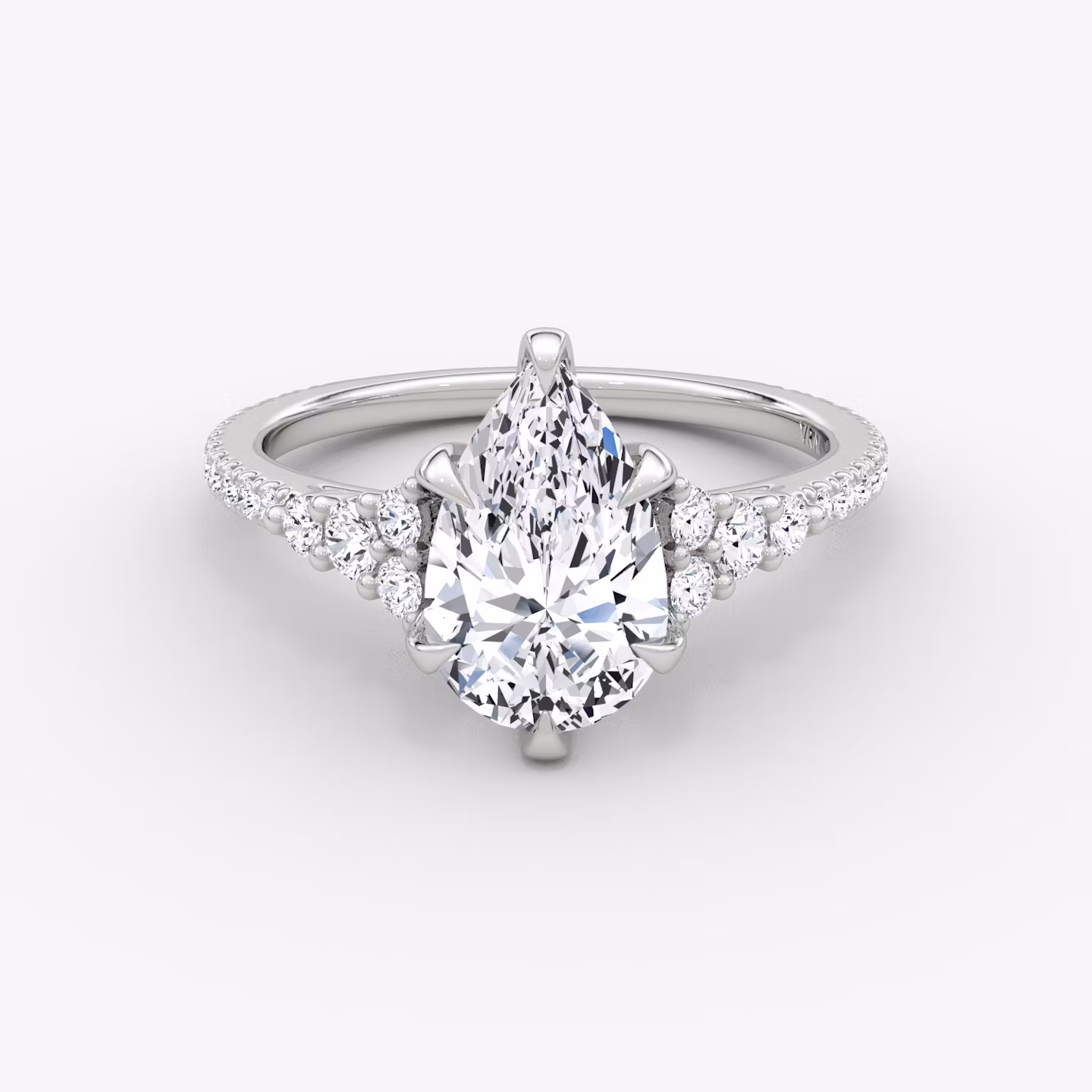 The Round Cluster Heirloom | Pear | Platinum | bandAccent: Pavé | diamondOrientation: vertical | caratWeight: other