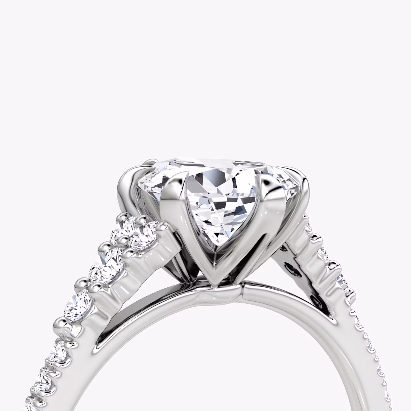 The Round Cluster Heirloom | Pear | Platinum | bandAccent: Pavé | diamondOrientation: vertical | caratWeight: other