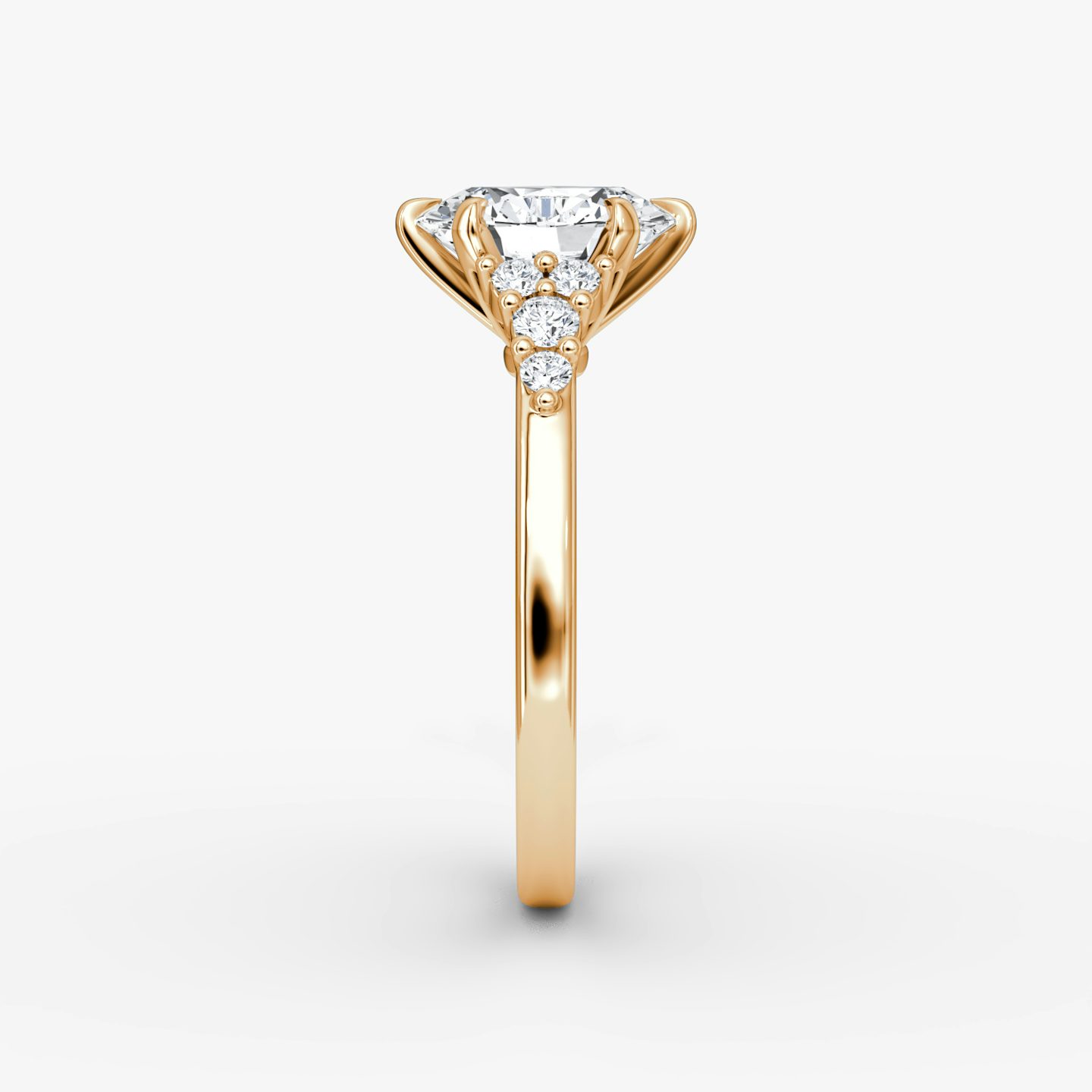 The Round Cluster Heirloom | Oval | 14k | Rose Gold | bandAccent: Plain | diamondOrientation: vertical | caratWeight: other
