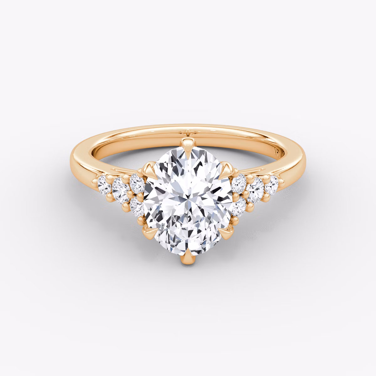 The Round Cluster Heirloom | Oval | 14k | Rose Gold | bandAccent: Plain | diamondOrientation: vertical | caratWeight: other