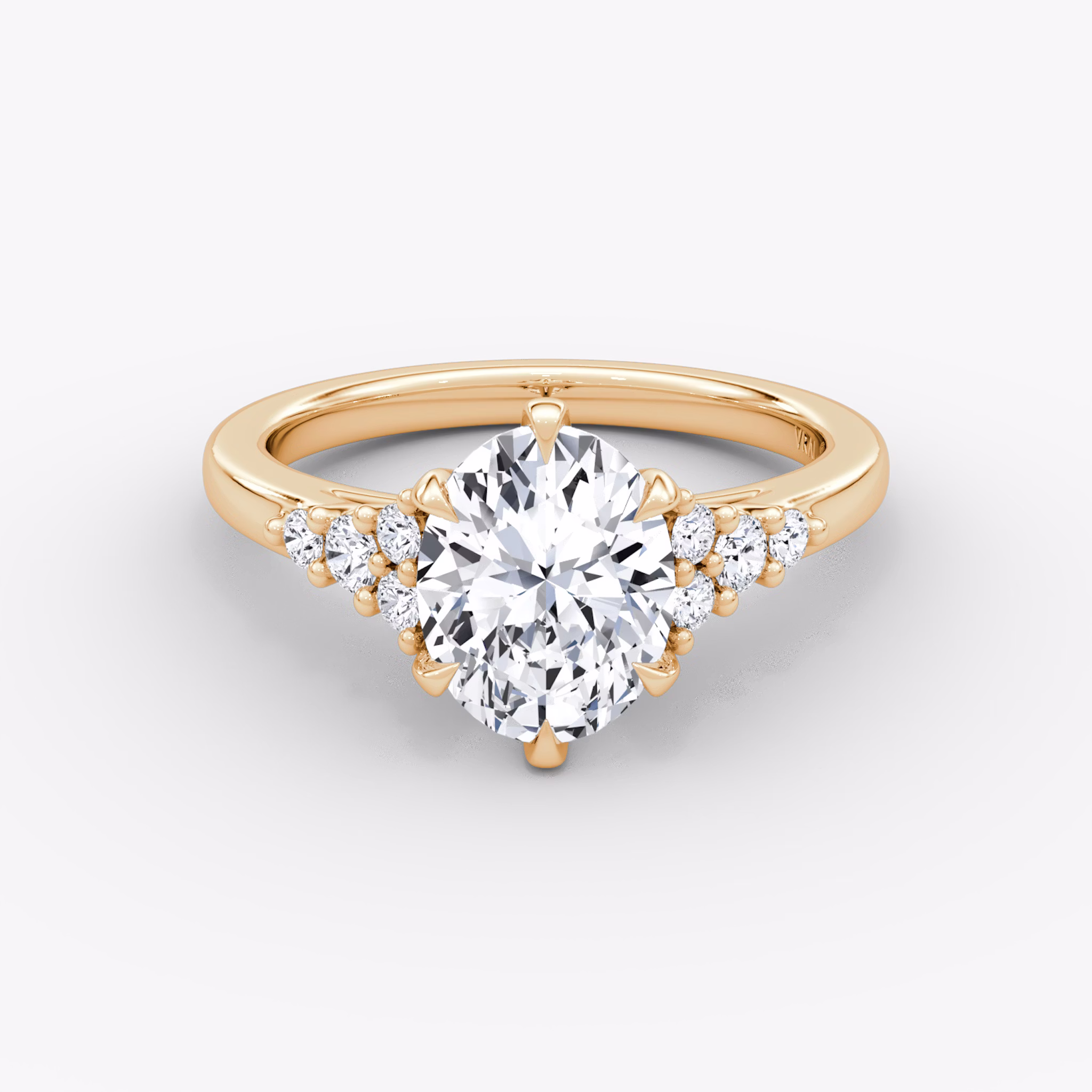 The Round Cluster Heirloom | Oval | 14k | Roségold | bandAccent: Ohne Pavé-Besatz | diamondOrientation: vertical | caratWeight: other