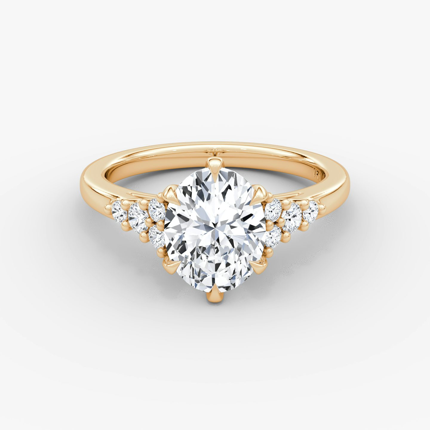 The Round Cluster Heirloom | Oval | 14k | Rose Gold | bandAccent: Plain | diamondOrientation: vertical | caratWeight: other