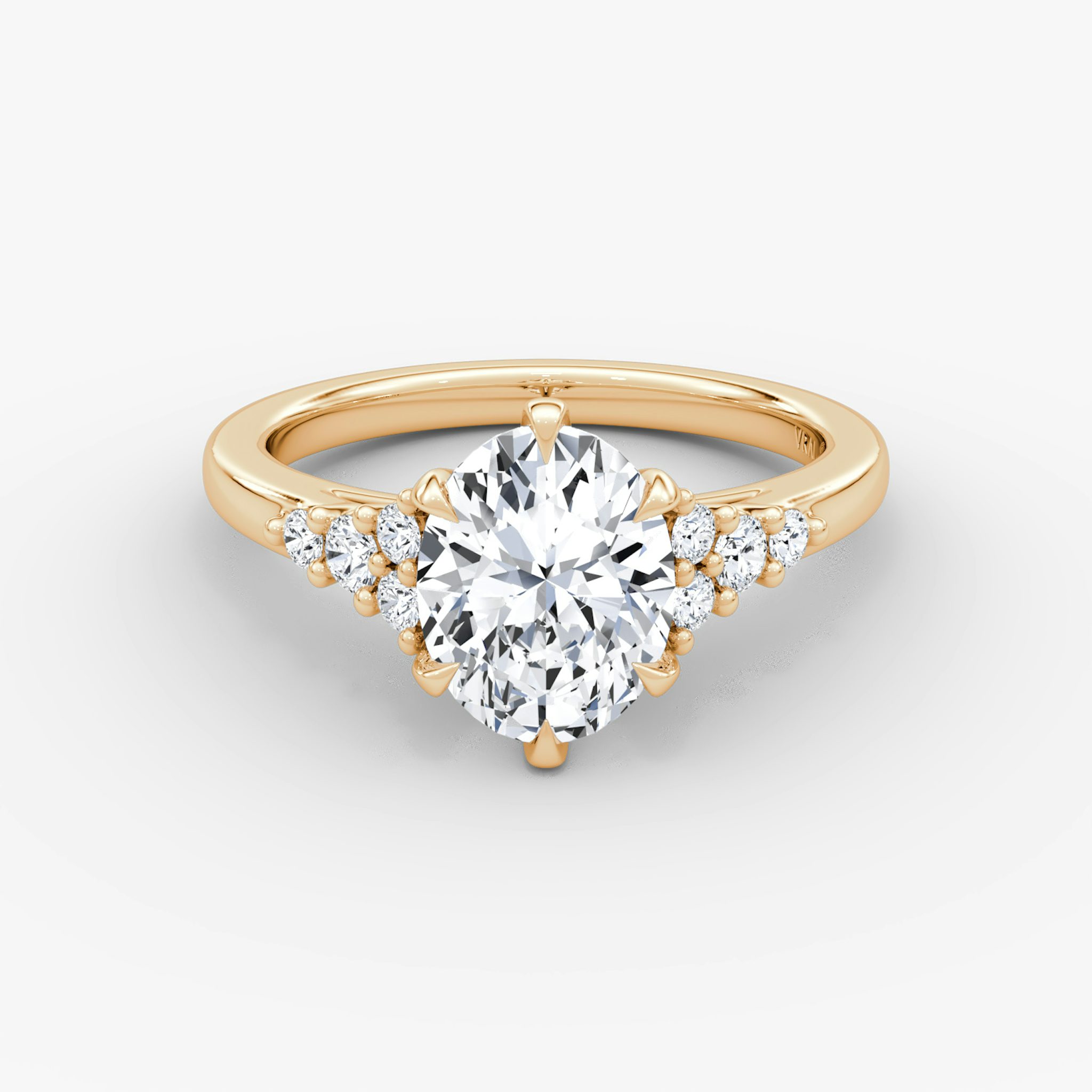 The Round Cluster Heirloom | Oval | 14k | Roségold | bandAccent: Ohne Pavé-Besatz | diamondOrientation: vertical | caratWeight: other