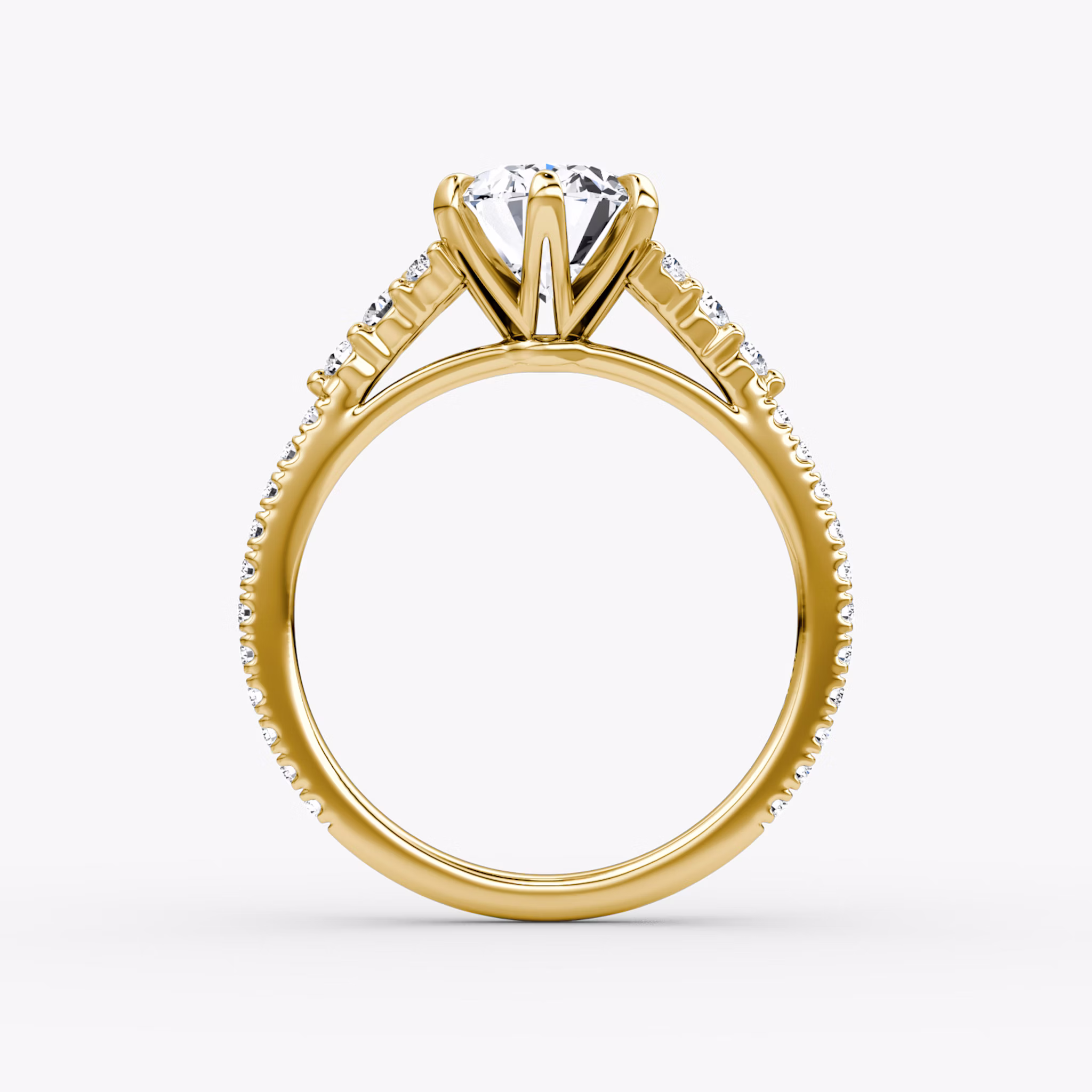The Round Cluster Heirloom | Oval | 18k | Gelbgold | bandAccent: Mit Pavé-Besatz | diamondOrientation: vertical | caratWeight: other