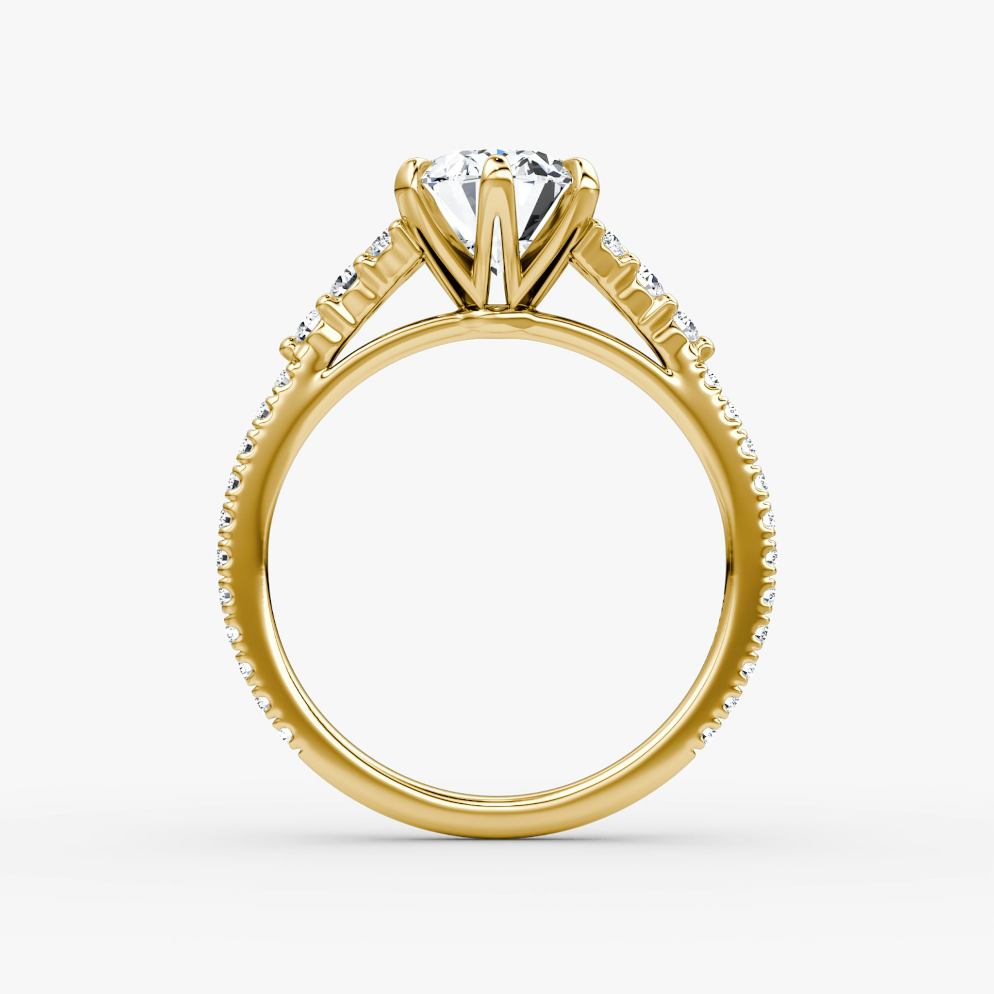 The Round Cluster Heirloom | Oval | 18k | Gelbgold | bandAccent: Mit Pavé-Besatz | diamondOrientation: vertical | caratWeight: other