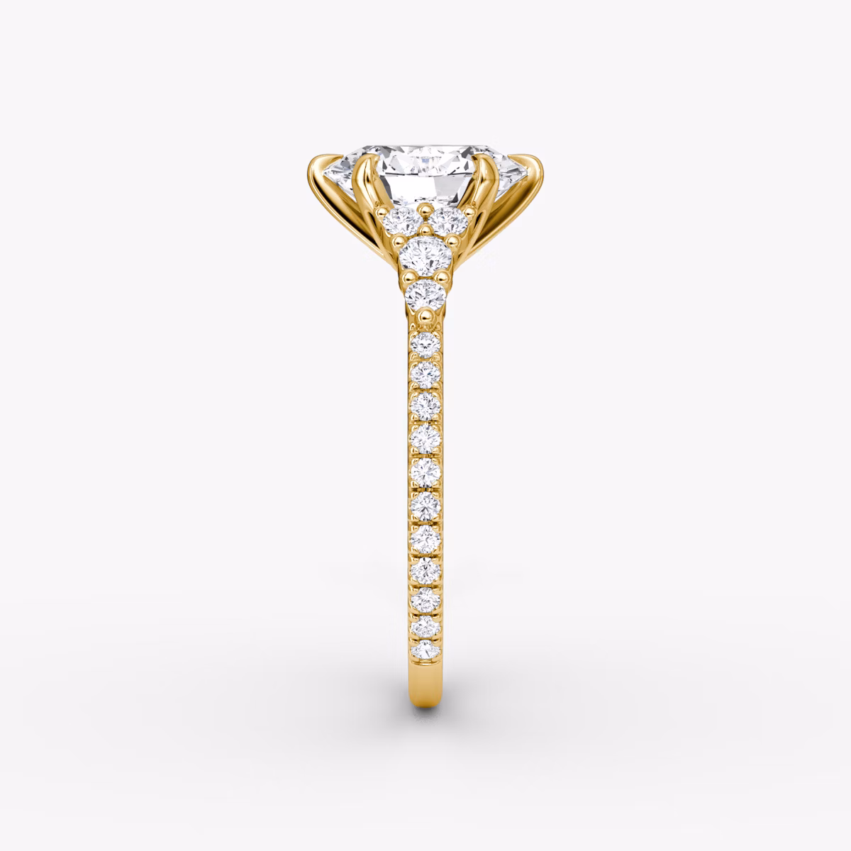 The Round Cluster Heirloom | Oval | 18k | Yellow Gold | bandAccent: Pavé | diamondOrientation: vertical | caratWeight: other