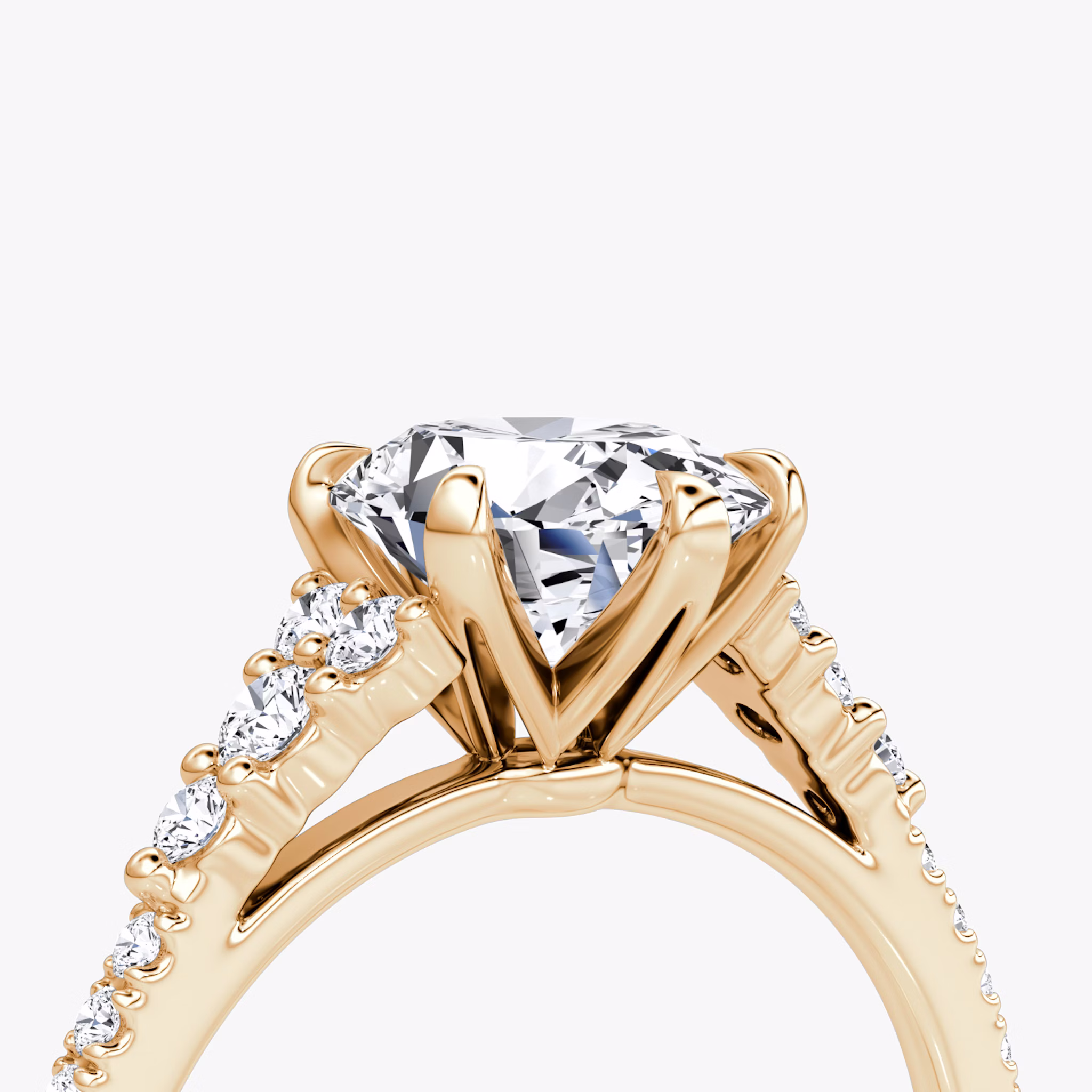 The Round Cluster Heirloom | Oval | 14k | Roségold | bandAccent: Mit Pavé-Besatz | diamondOrientation: vertical | caratWeight: other
