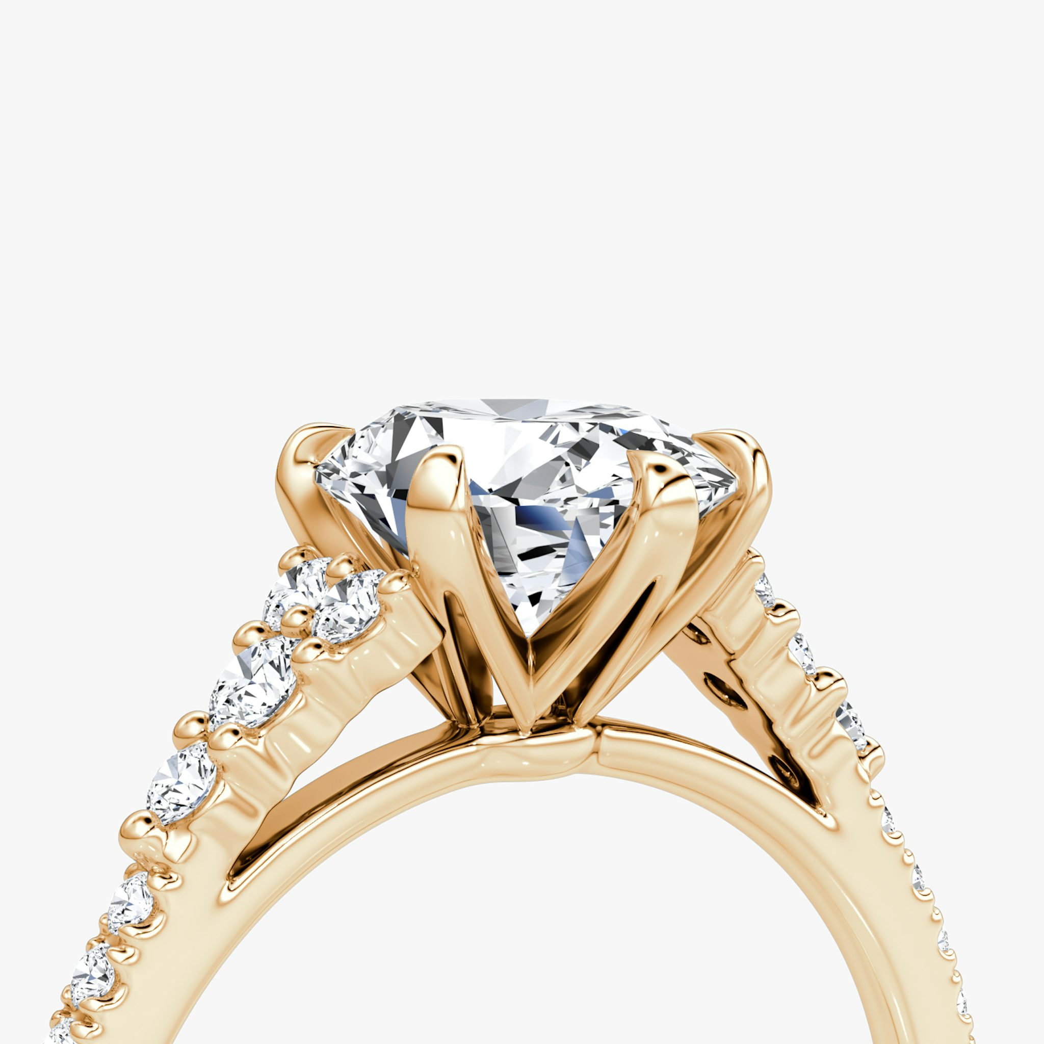 The Round Cluster Heirloom | Oval | 14k | Roségold | bandAccent: Mit Pavé-Besatz | diamondOrientation: vertical | caratWeight: other
