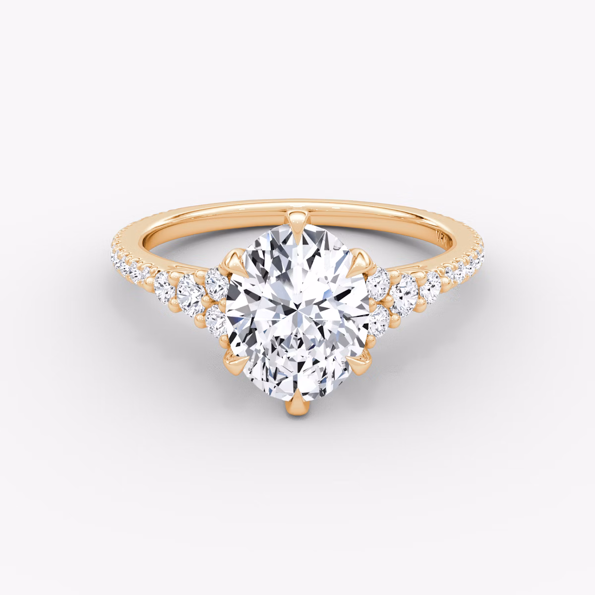 The Round Cluster Heirloom | Oval | 14k | Rose Gold | bandAccent: Pavé | diamondOrientation: vertical | caratWeight: other