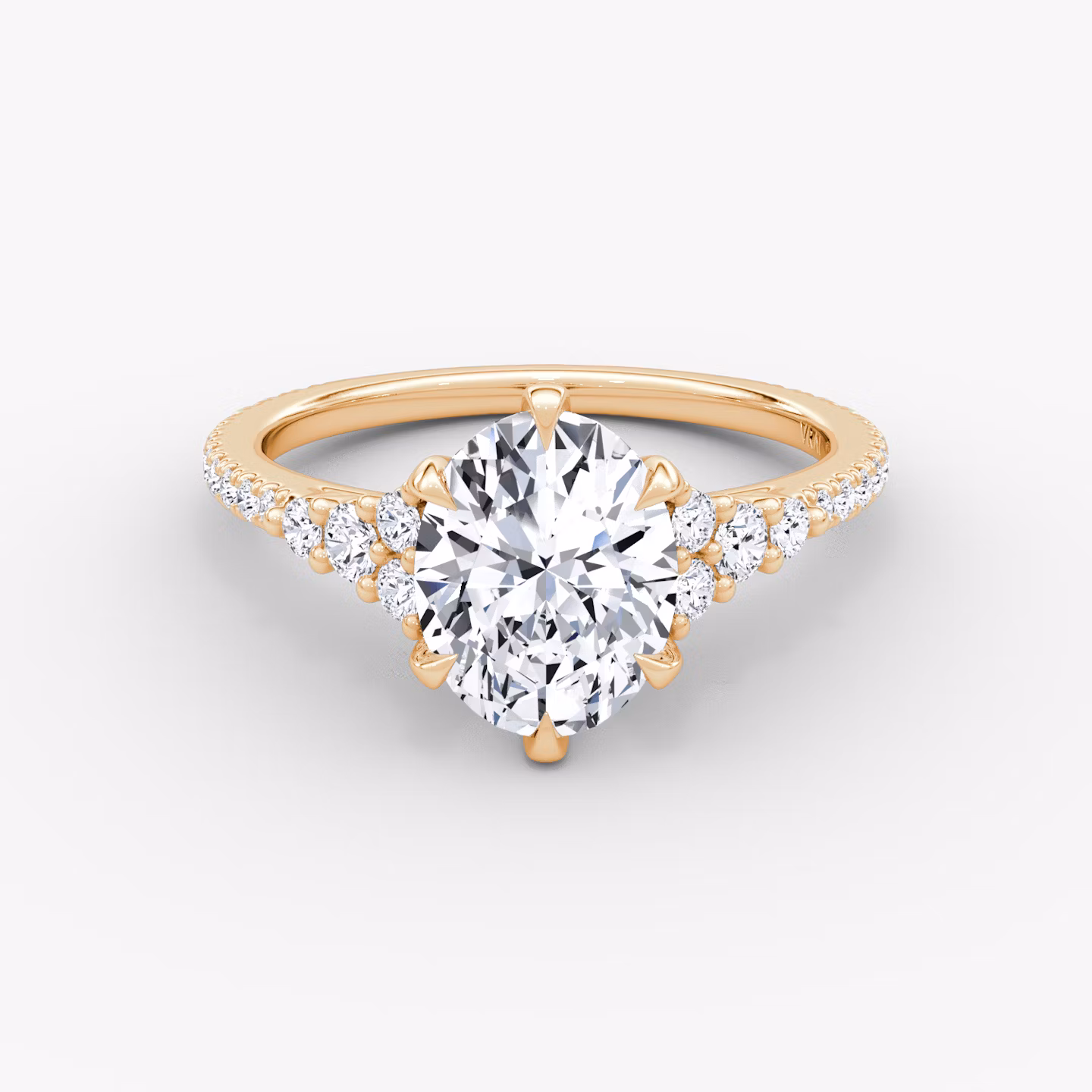 The Round Cluster Heirloom | Oval | 14k | Rose Gold | bandAccent: Pavé | diamondOrientation: vertical | caratWeight: other