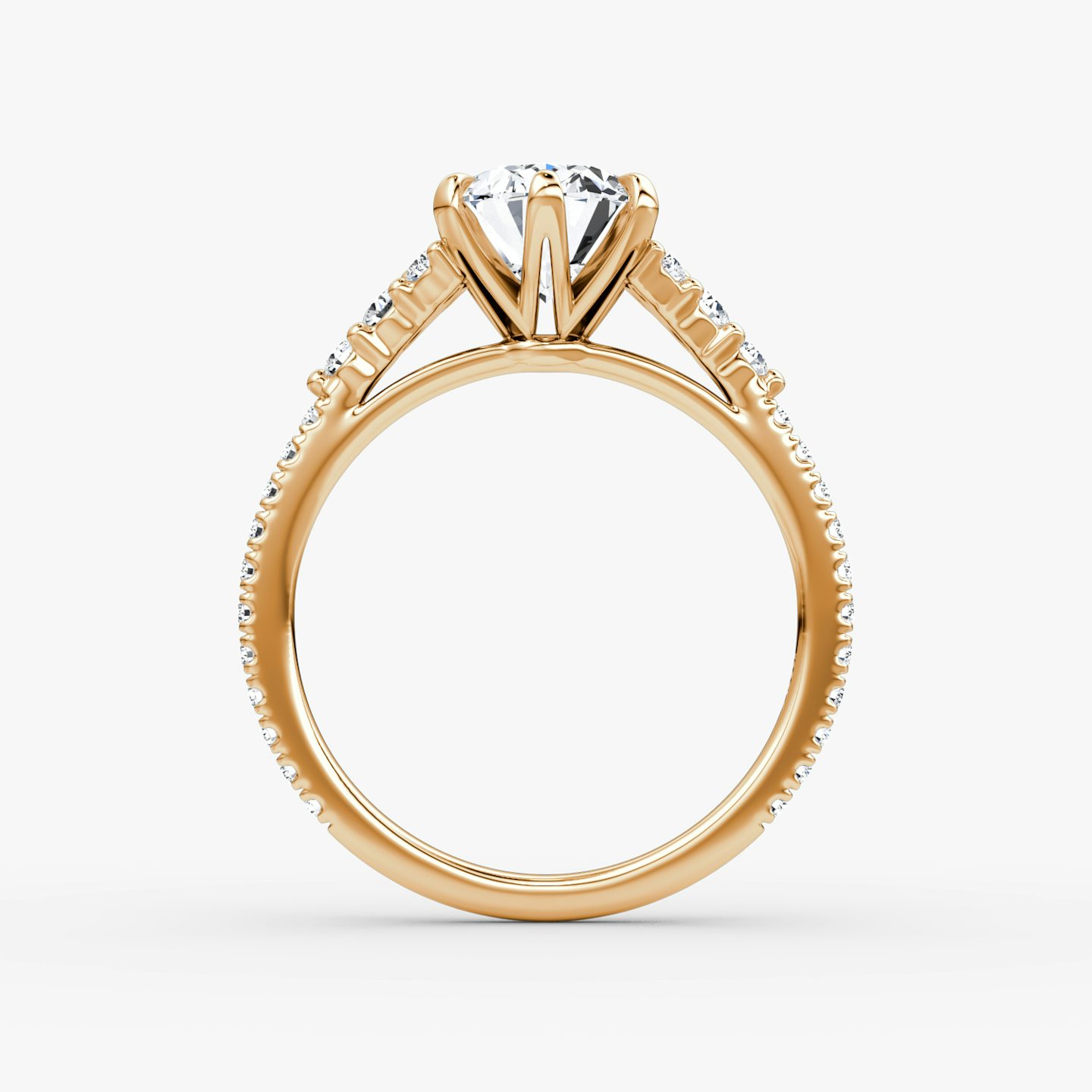 The Round Cluster Heirloom | Oval | 14k | Rose Gold | bandAccent: Pavé | diamondOrientation: vertical | caratWeight: other