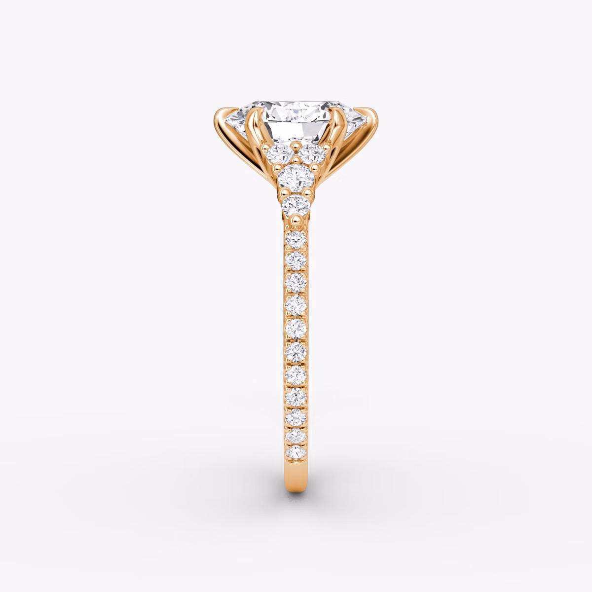 The Round Cluster Heirloom | Oval | 14k | Rose Gold | bandAccent: Pavé | diamondOrientation: vertical | caratWeight: other