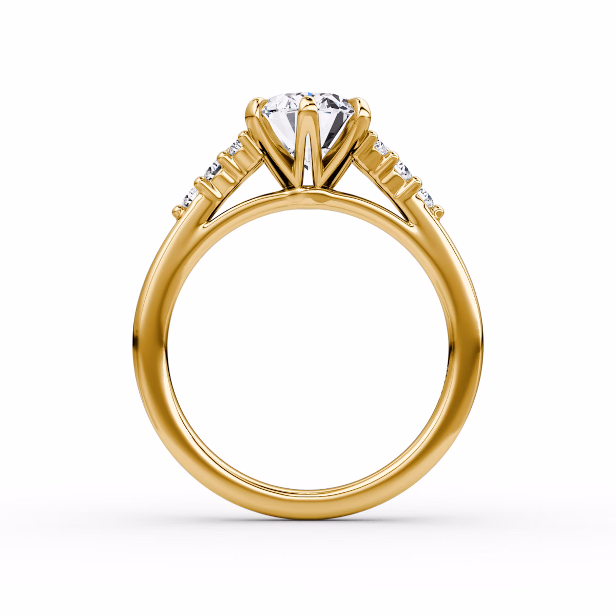 The Round Cluster Heirloom | Oval | 18k | Yellow Gold | bandAccent: Plain | diamondOrientation: vertical | caratWeight: other
