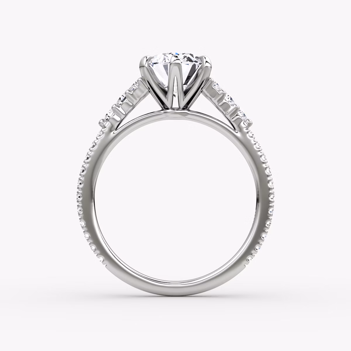 The Round Cluster Heirloom | Oval | Platinum | bandAccent: Pavé | diamondOrientation: vertical | caratWeight: other
