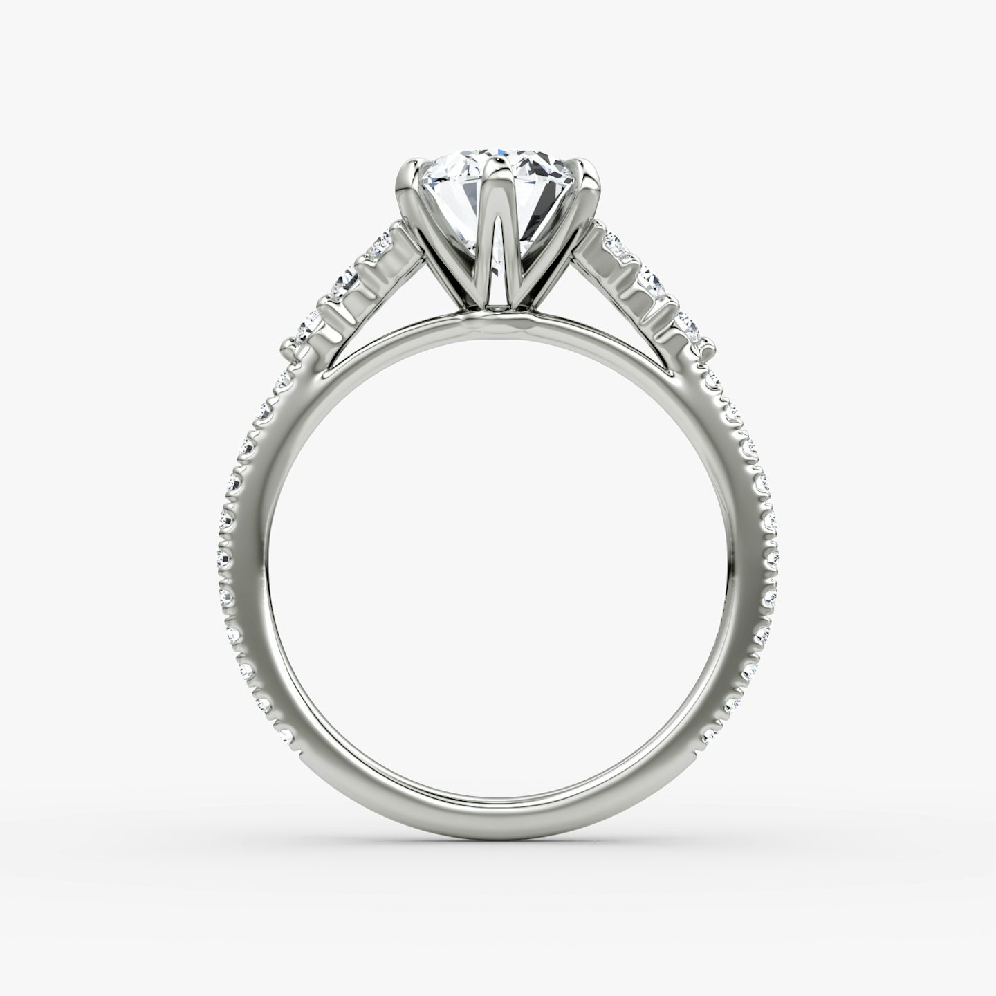 The Round Cluster Heirloom | Oval | Platinum | bandAccent: Pavé | diamondOrientation: vertical | caratWeight: other