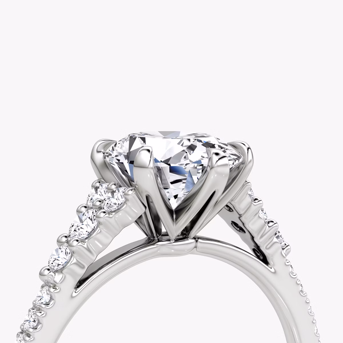 The Round Cluster Heirloom | Oval | Platinum | bandAccent: Pavé | diamondOrientation: vertical | caratWeight: other