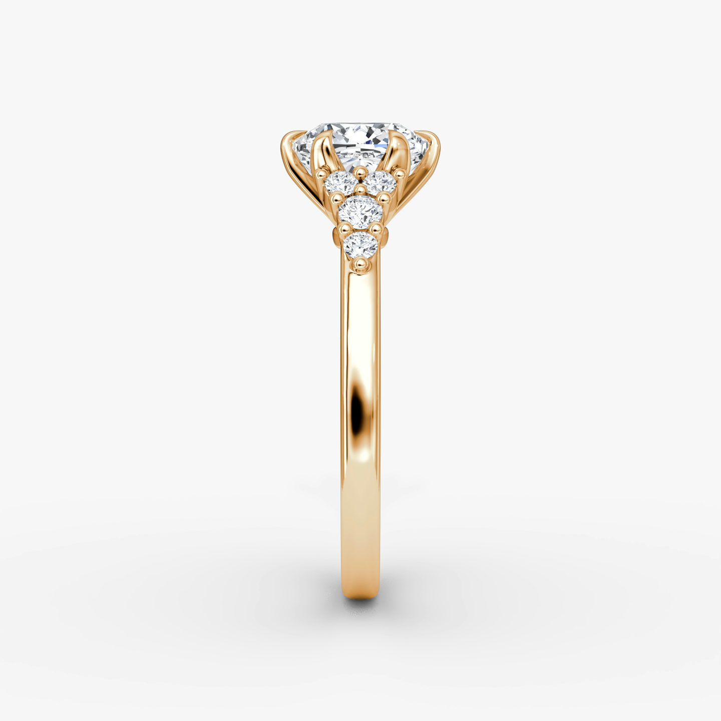 The Round Cluster Heirloom | Cushion | 14k | Rose Gold | bandAccent: Plain | diamondOrientation: vertical | caratWeight: other