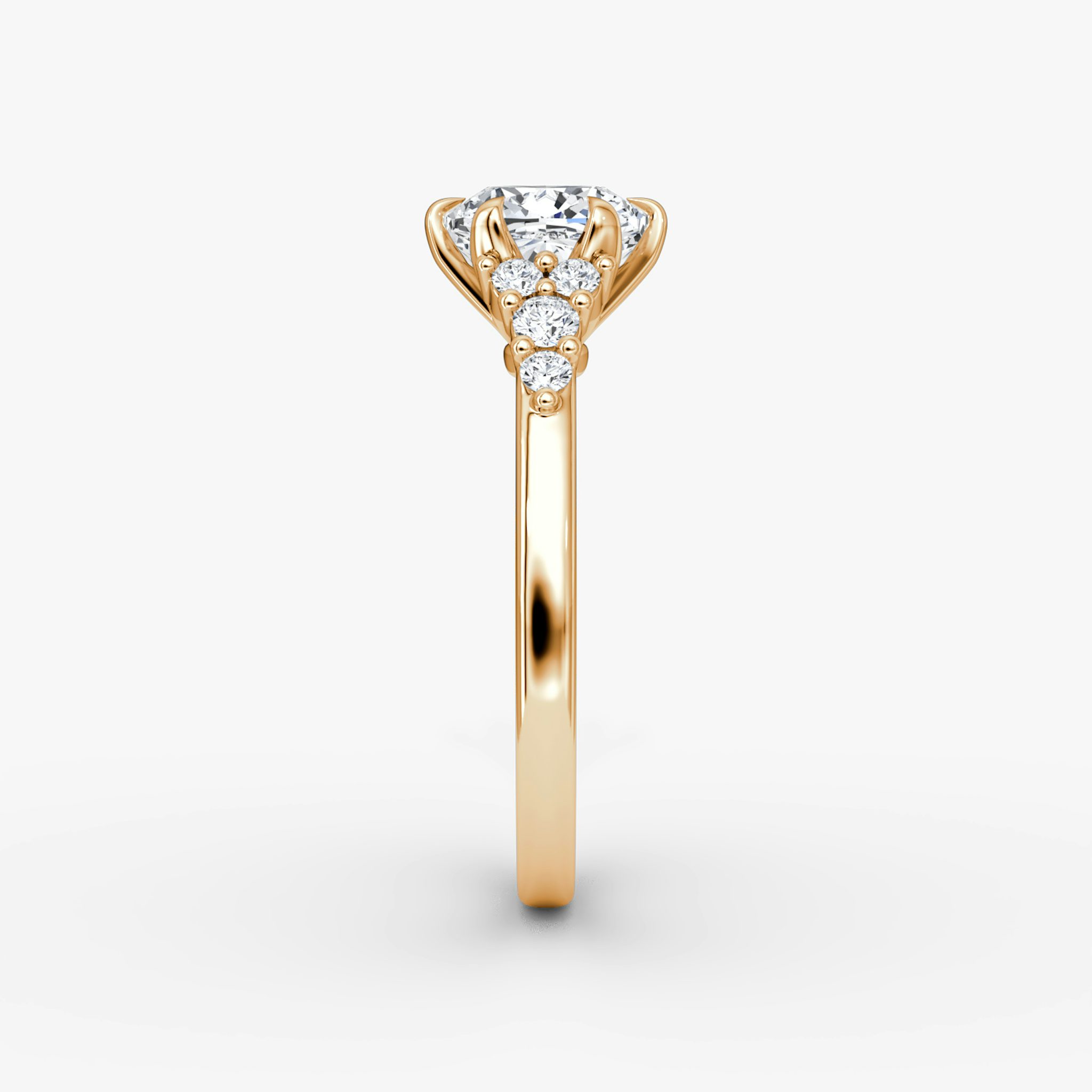 The Round Cluster Heirloom | Cushion | 14k | Rose Gold | bandAccent: Plain | diamondOrientation: vertical | caratWeight: other