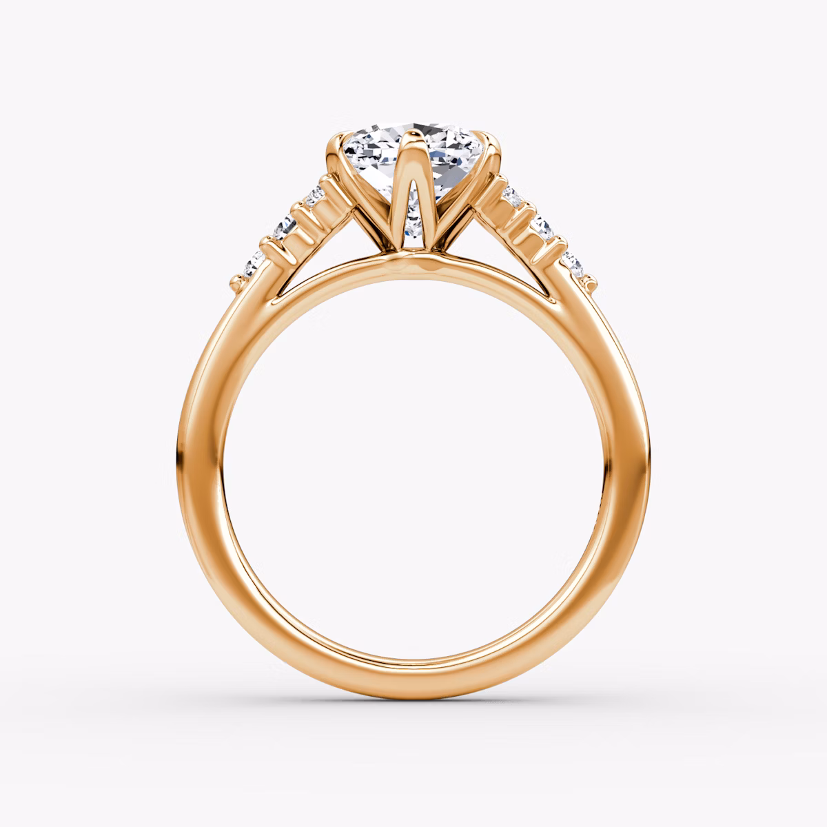 The Round Cluster Heirloom | Cushion | 14k | Rose Gold | bandAccent: Plain | diamondOrientation: vertical | caratWeight: other
